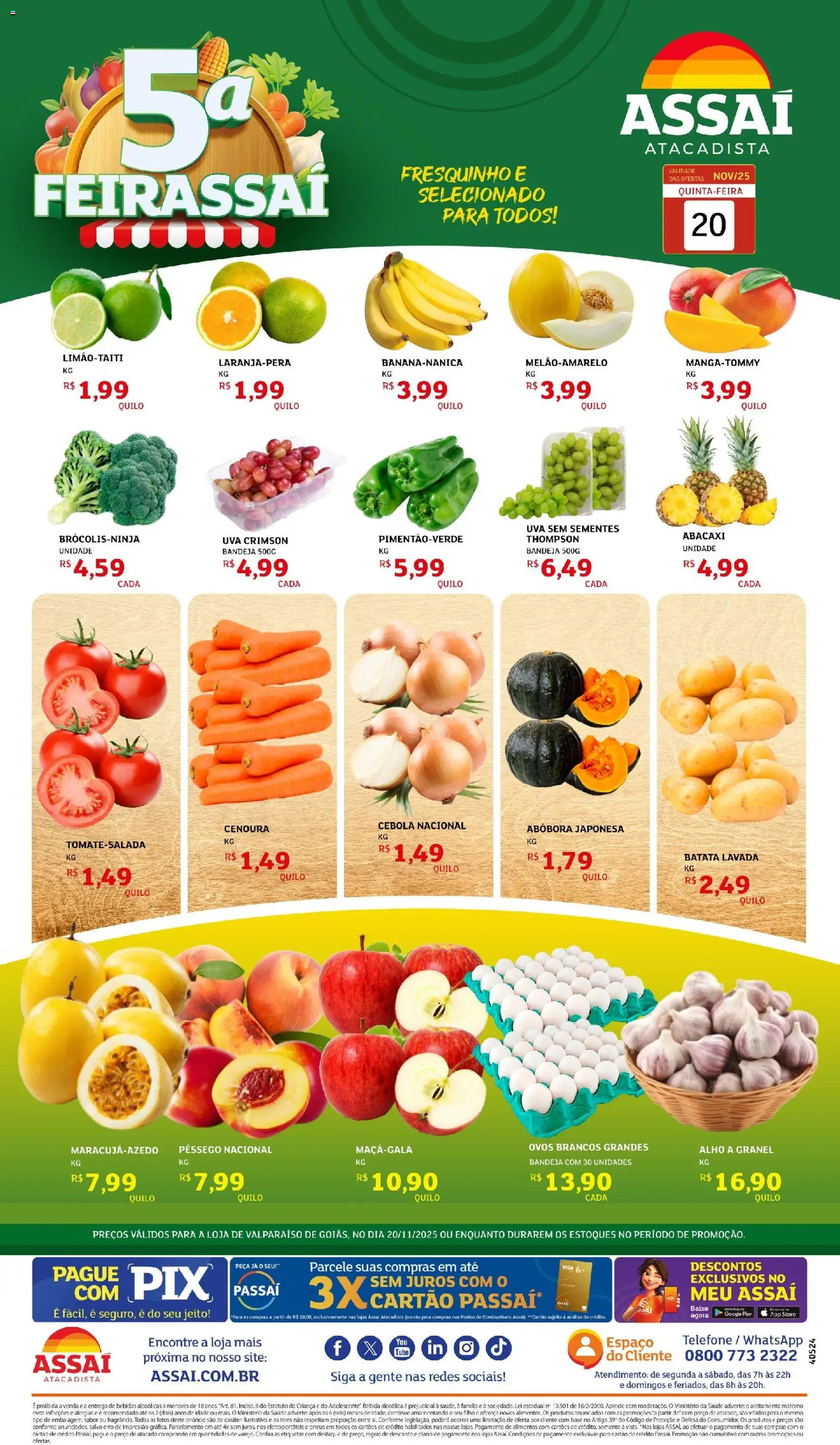 Assaí Atacadista Folheto - válido de 20.11.2025 | Página: 1 | Produtos: Ovos, Pneus, Bandeja, Telefone
