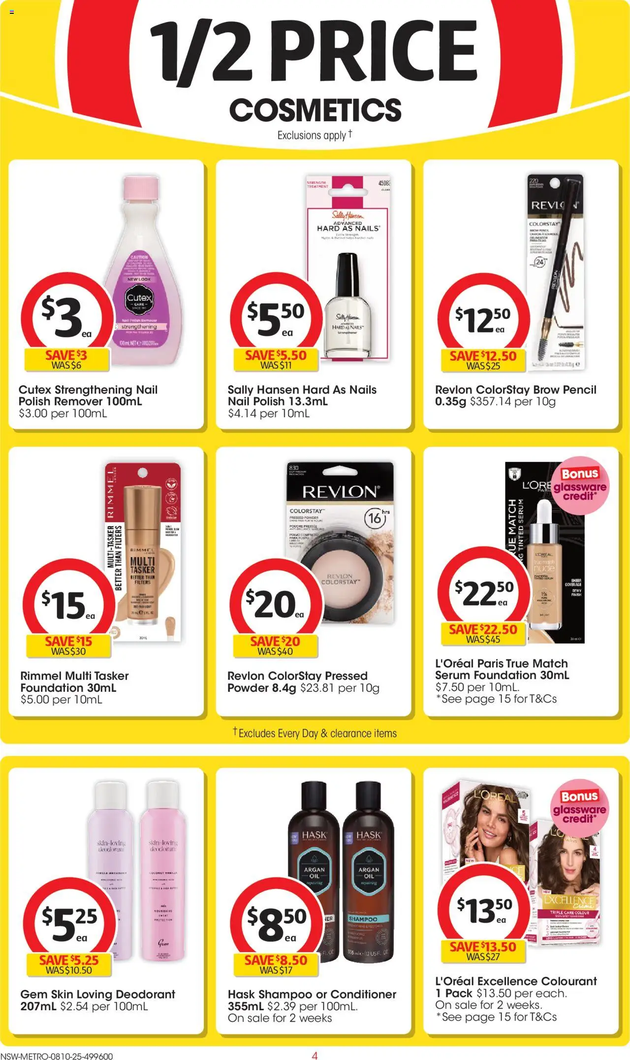 Coles catalogue - valid from 08.10.2025 | Page: 4 | Products: Gem, Shampoo, Deodorant, Polish