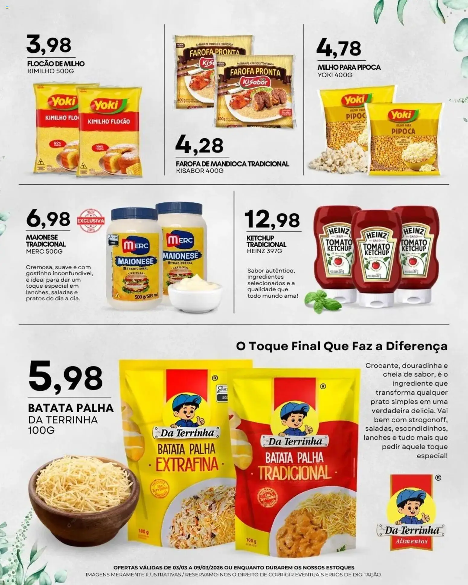 Mercadão Atacadista Folheto - válido de 03.03.2026 | Página: 5 | Produtos: Farinha de mandioca, Ketchup, Batata, Maionese