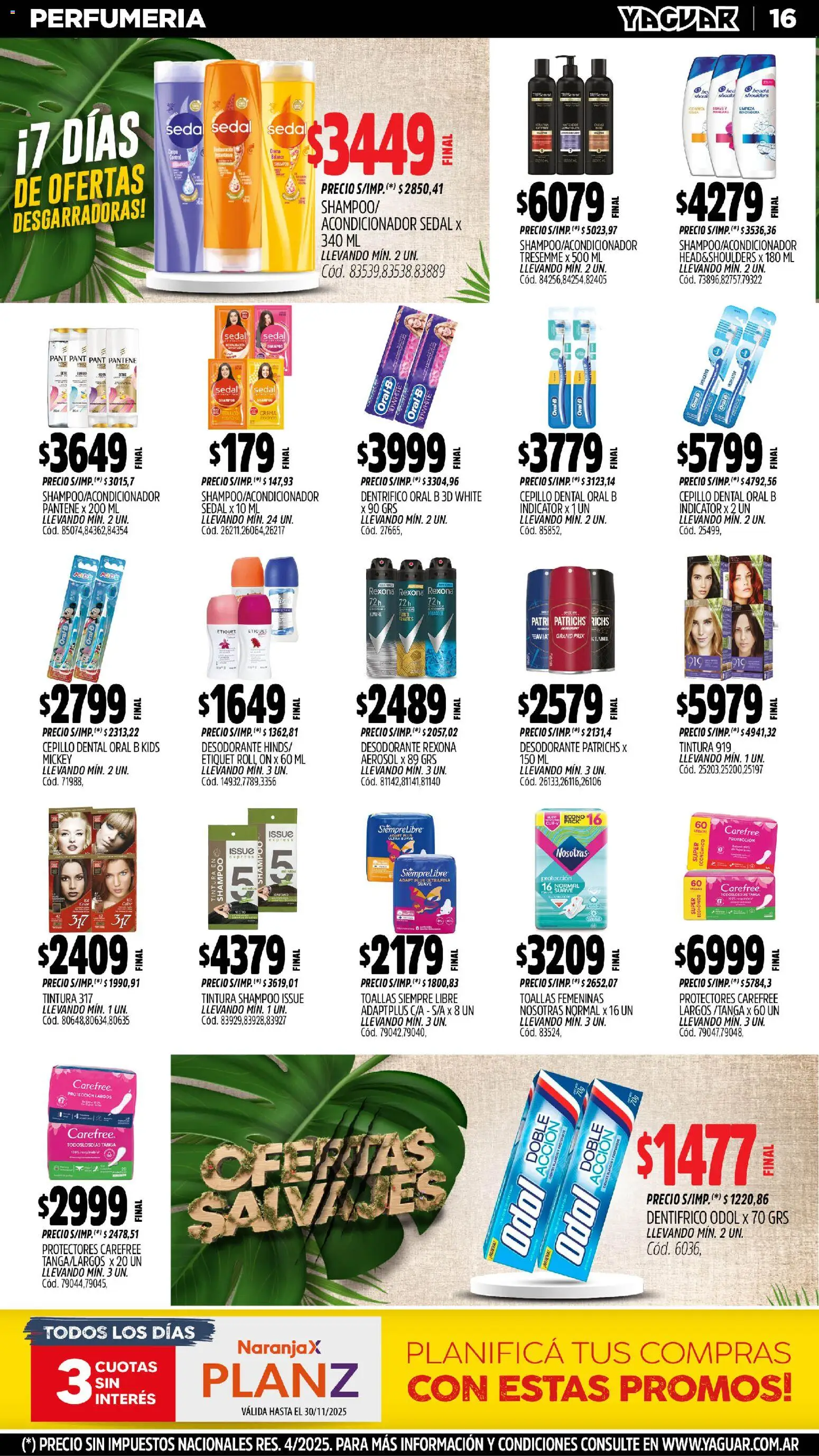 Yaguar - General Roca │ válido desde el 03.11.2025 | Página: 18 | Productos: Toallas, Shampoo, Acondicionador, Crema