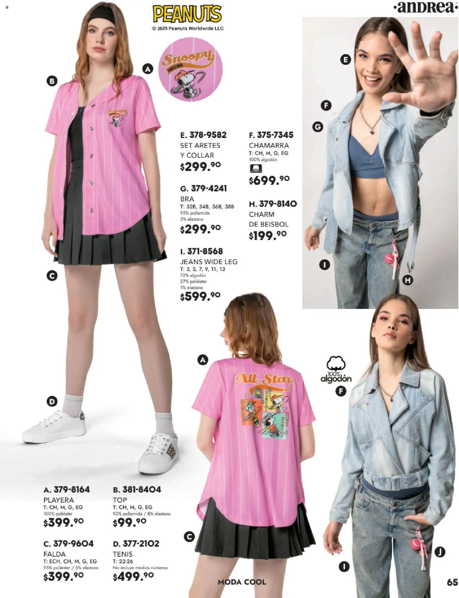 Nuevas ofertas de Andrea válidas en toda la República Mexicana desde el 26.11.2025. ¡Encuentra las mejores ofertas en Andrea catálogo Vestir! | Página: 65 | Productos: Tenis, Algodón, Collar, Falda