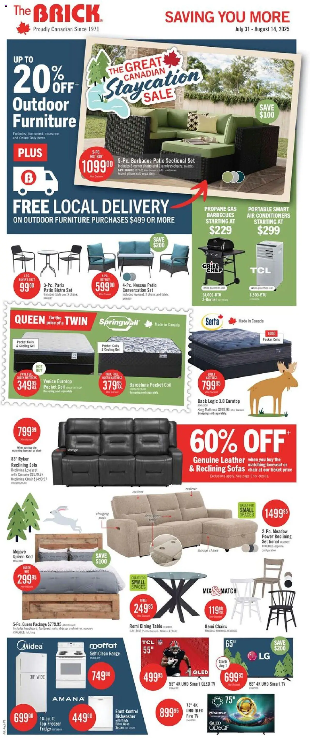 The Brick flyer valid from 31.07.2025 | Page: 3 | Products: Tv, Grill, Mattress, Sofa