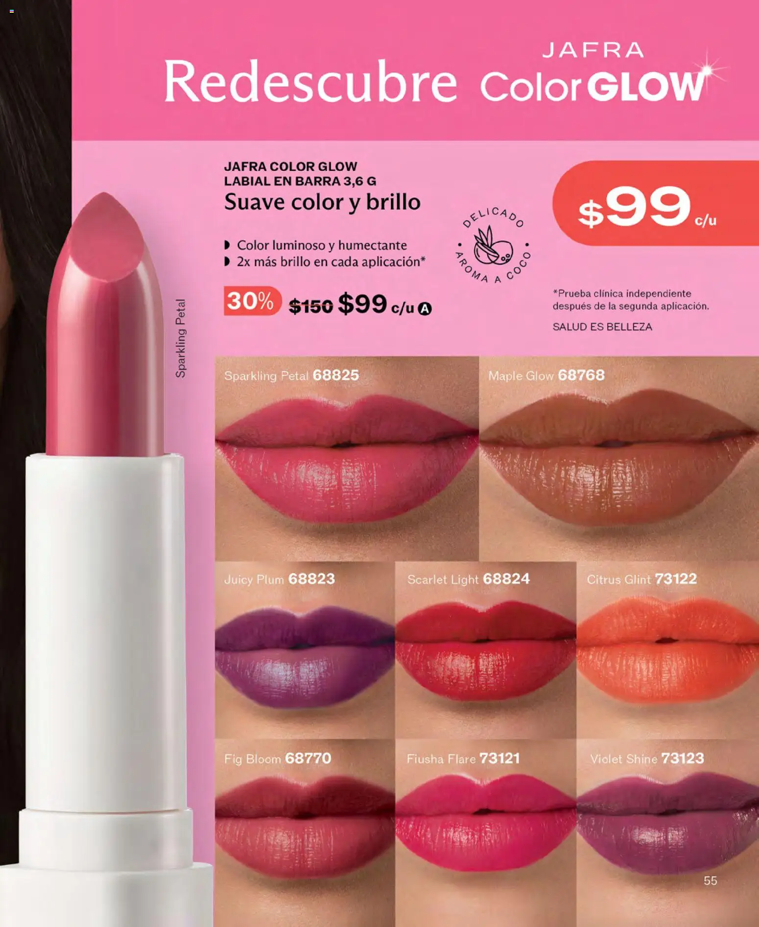 Nuevas ofertas de JAFRA válidas en toda la República Mexicana desde el 01.11.2025. ¡Encuentra las mejores ofertas en JAFRA catálogo! | Página: 55 | Productos: Brillo, Barra