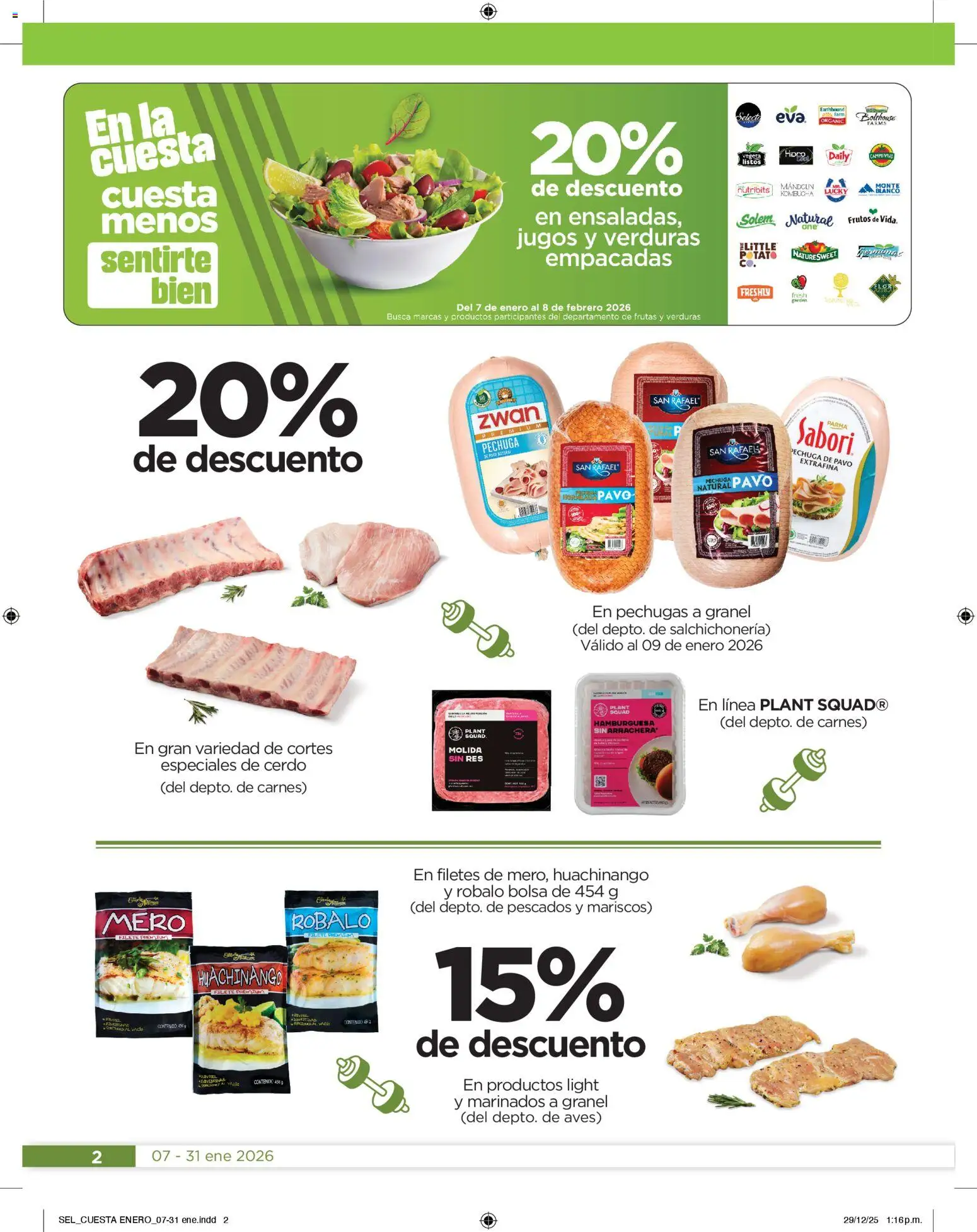 Nuevas ofertas de Chedraui válidas en toda la República Mexicana desde el 07.01.2026. ¡Encuentra las mejores ofertas en Chedraui folleto Llevarte más cuesta menos! | Página: 2 | Productos: Bolsa, Cerdo, Res
