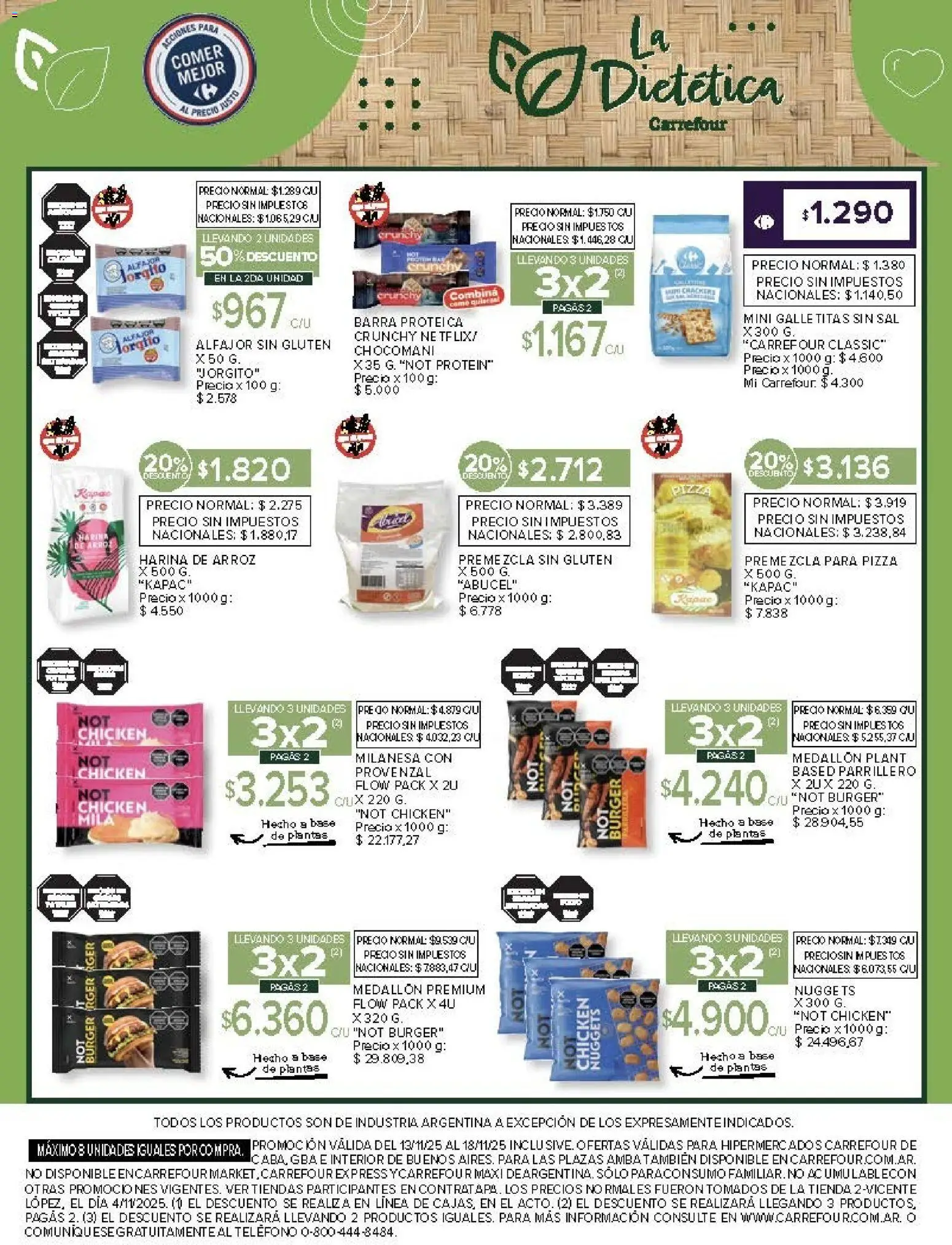 Carrefour ofertas │ válido desde el 13.11.2025 | Página: 14 | Productos: Teléfono, Pizza, Alfajor, Provenzal