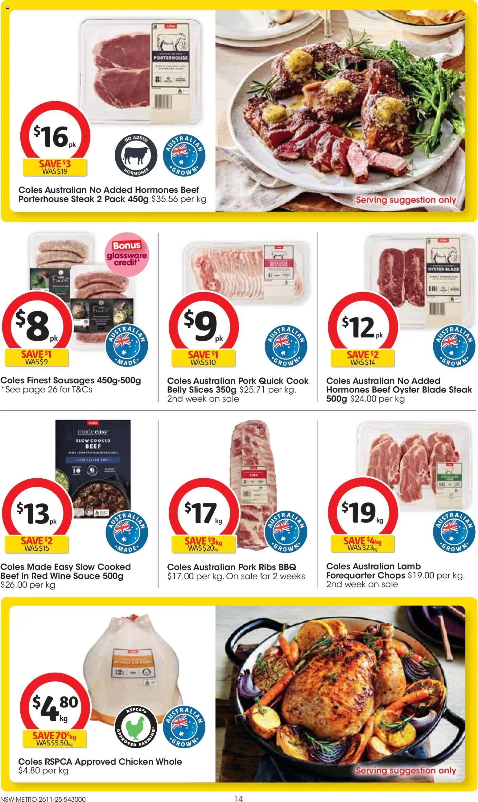 Coles catalogue - valid from 26.11.2025 | Page: 14 | Products: Wine, Chicken, Lamb, Beef
