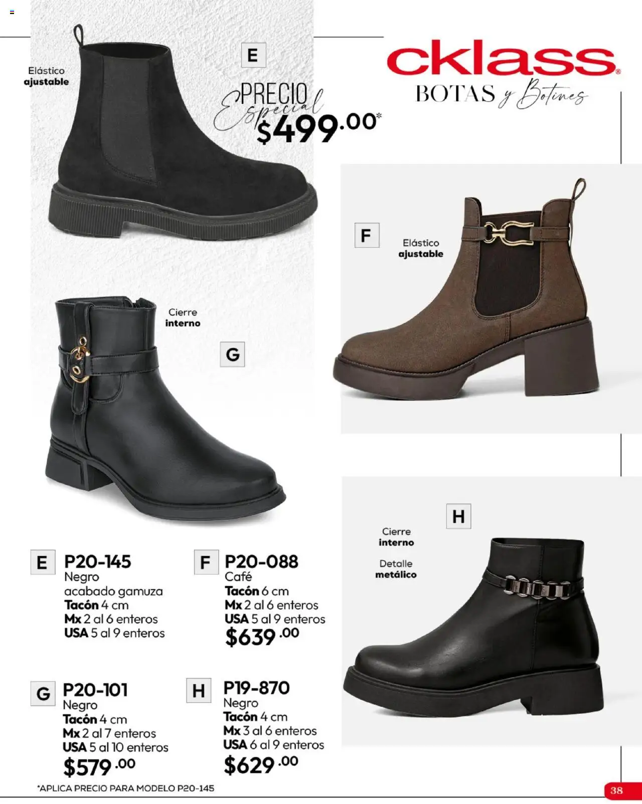 Nuevas ofertas de Cklass válidas en toda la República Mexicana desde el 16.09.2025. ¡Encuentra las mejores ofertas en Cklass - Catálogo Invierno Calzado! | Página: 39 | Productos: Botas, Café, Gamuza, Botines