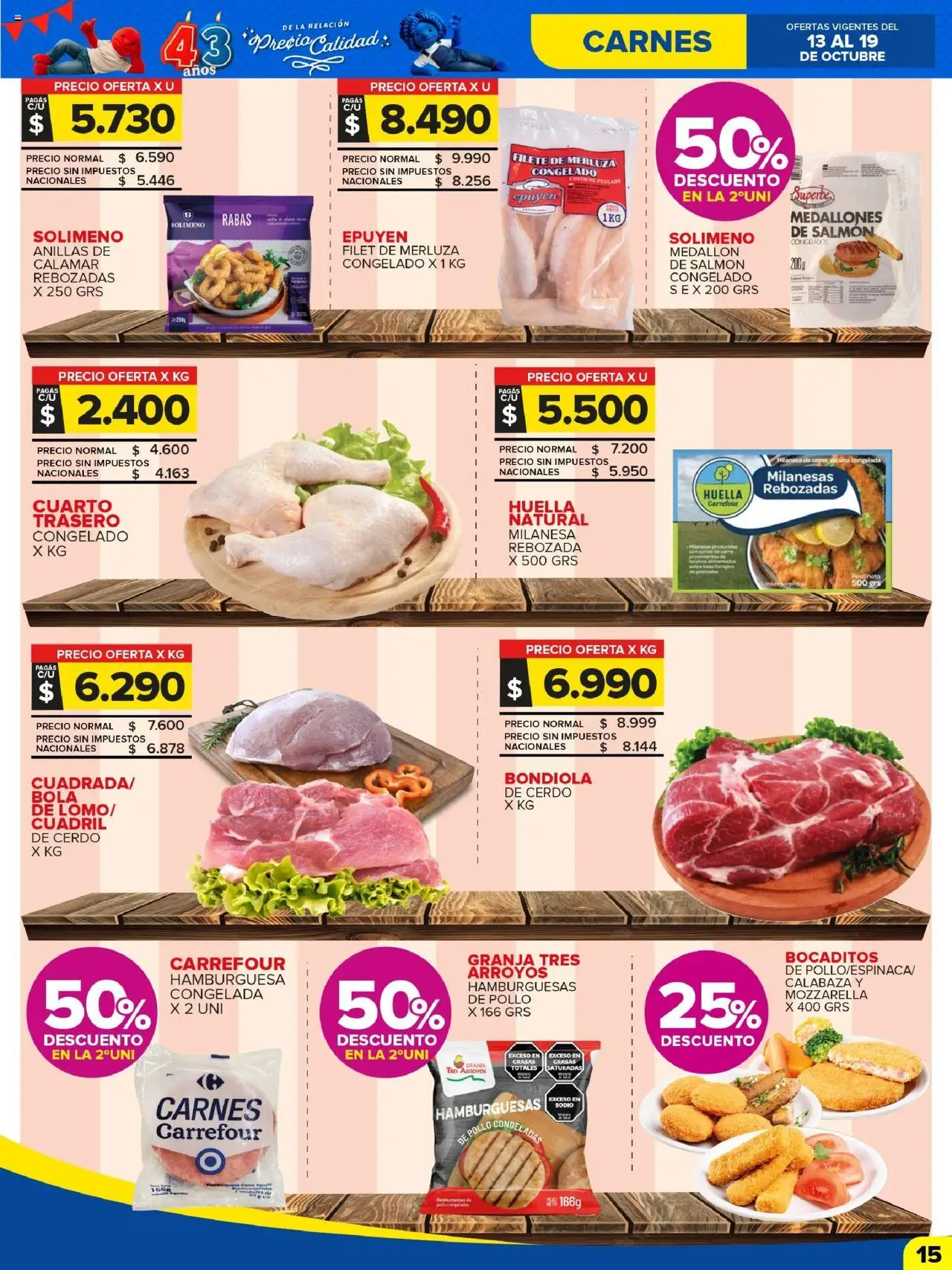 Carrefour Maxi catálogo - Chubut │ válido desde el 13.10.2025 | Página: 15 | Productos: Peso, Pollo, Milanesa, Pescado