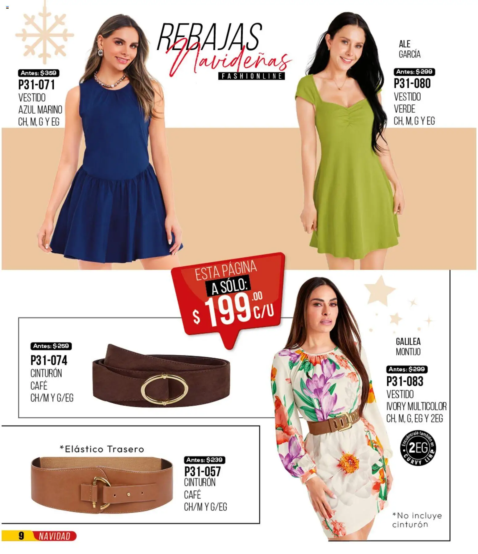 Nuevas ofertas de Cklass válidas en toda la República Mexicana desde el 30.11.2025. ¡Encuentra las mejores ofertas en Cklass catálogo Rebajas Navideñas Ropa! | Página: 10 | Productos: Cinturón, Café, Vestido