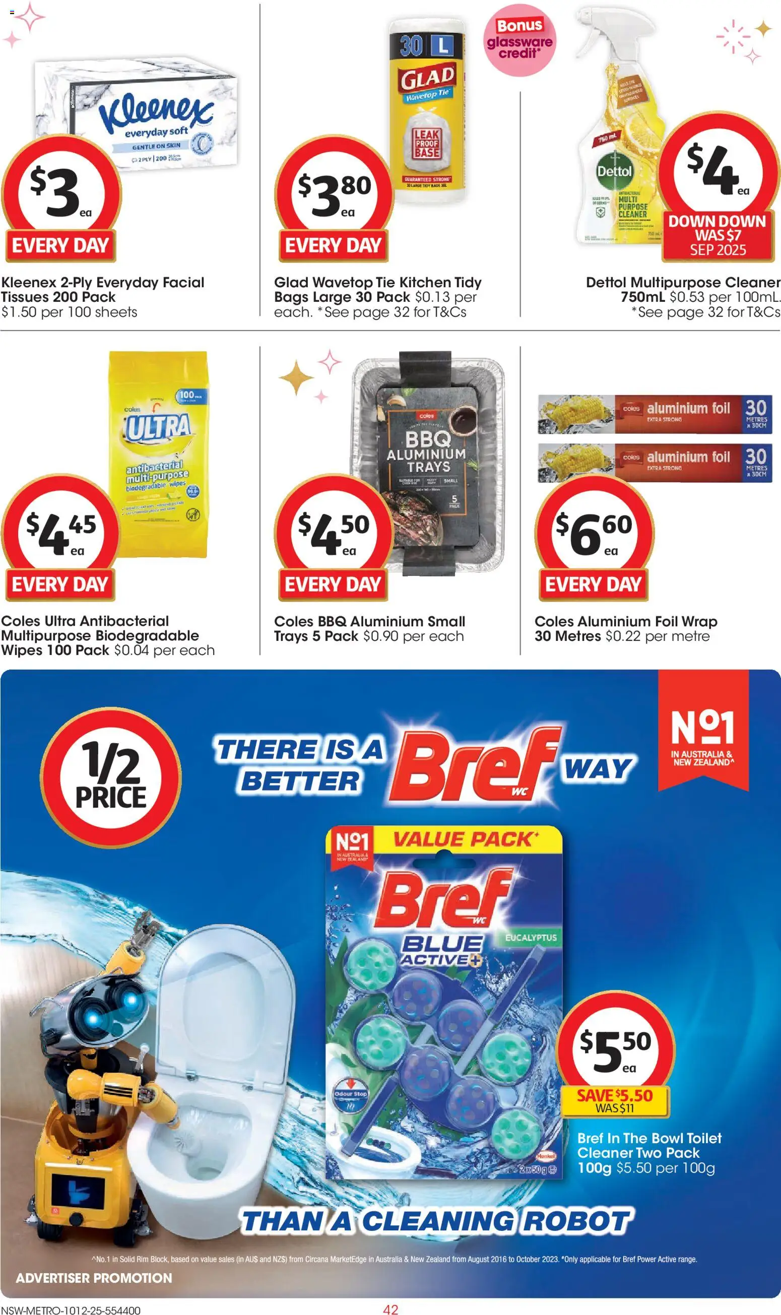 Coles catalogue - valid from 10.12.2025 | Page: 42 | Products: Toilet, Aluminium foil, Glassware, Multipurpose