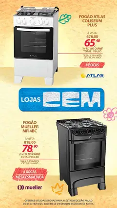 Lojas Cem - Ofertas atuais - Pré-Visualização do folheto da loja Lojas Cem, válido de 01.10.2025 | Página: 39 | Produtos: Fogão, Mesa, Carne, Eletrodomésticos