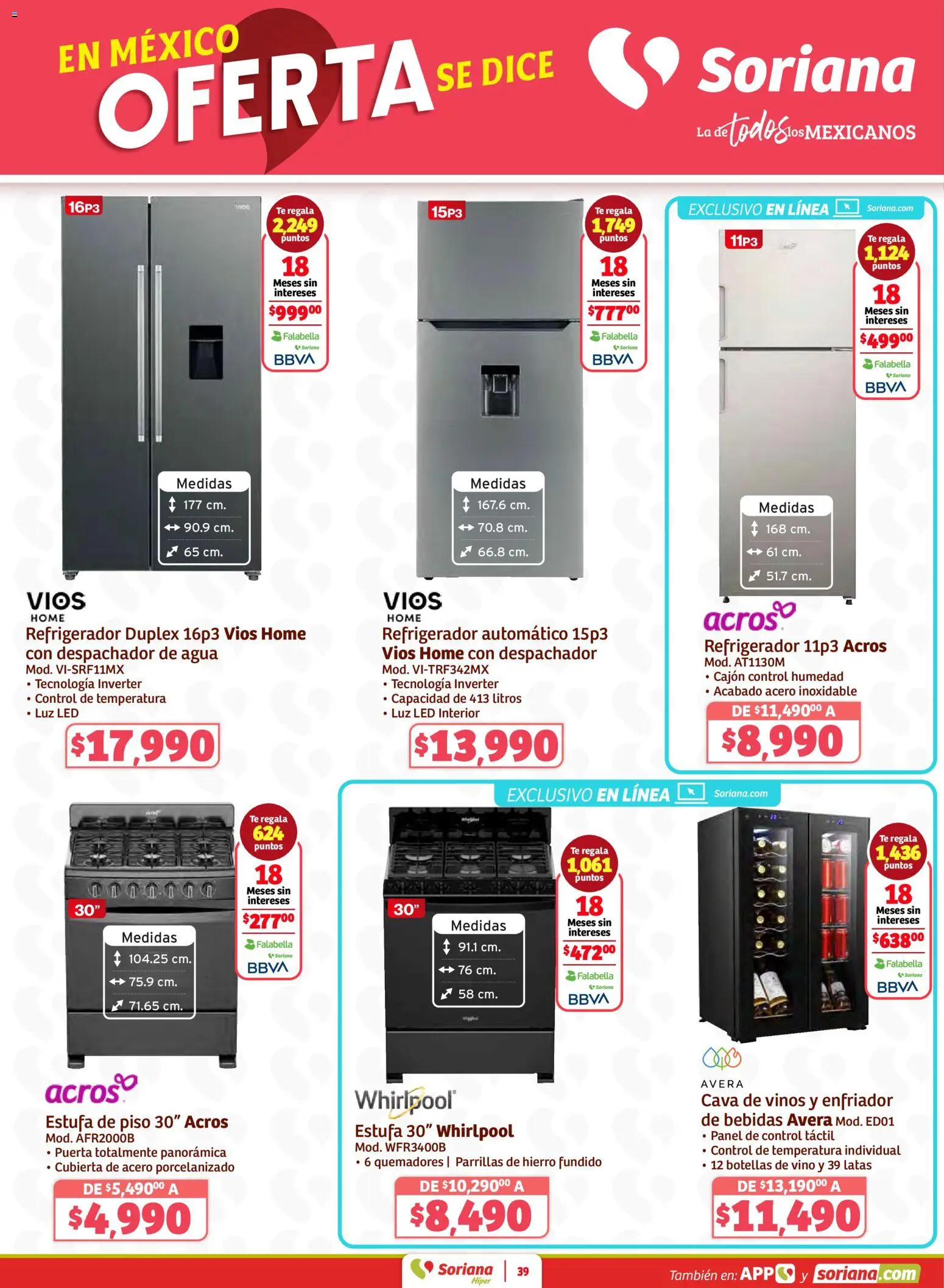 Nuevas ofertas de Soriana válidas en toda la República Mexicana desde el 02.01.2026. ¡Encuentra las mejores ofertas en Soriana - Preciazazaso Híper: Frontera Chia, Q. Roo Preciazazaso Híper: Frontera Chia, Q. Roo! | Página: 39 | Productos: Agua, Cava, Vino, Té