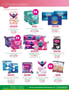 Belleza y Cuidado Personal Cruz Verde válido desde el 01.10.2025 | Página: 18 | Productos: Protectores diarios, Tampones, Toalla, Toallas