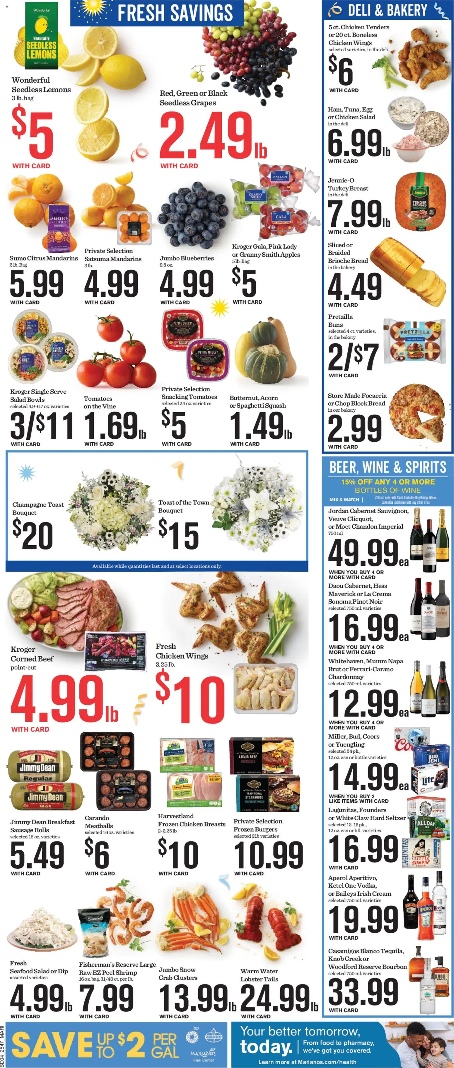 Mariano's Weekly Ad - valid from 26.12.2025 | Page: 6 | Products: Mandarins, Wine, Bourbon, Seafood