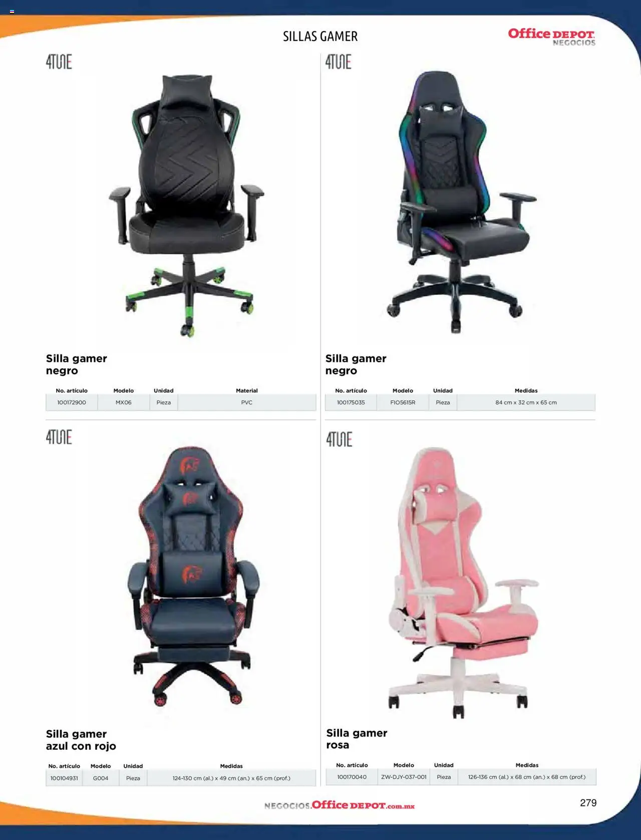 Nuevas ofertas de Office Depot válidas en toda la República Mexicana desde el 09.01.2025. ¡Encuentra las mejores ofertas en Office Depot catálogo 2025! | Página: 281 | Productos: Silla, Silla gamer