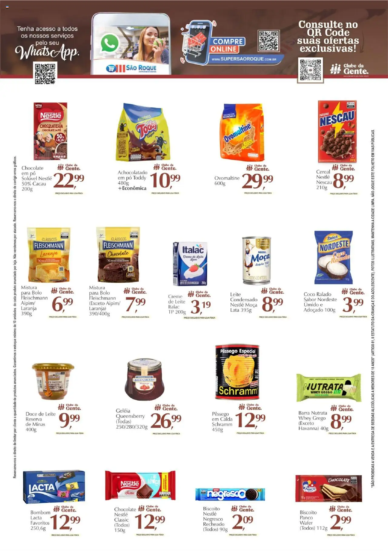 São Roque Supermercados Folheto - válido de 10.10.2025 | Página: 2 | Produtos: Nescau, Achocolatado, Leite condensado, Doce de leite