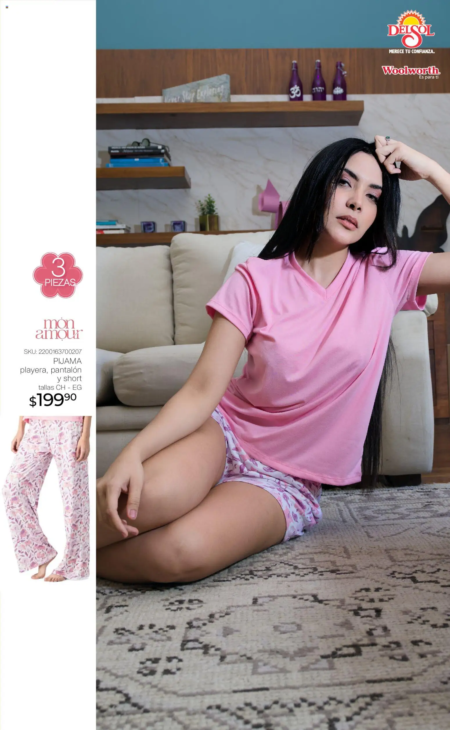 Nuevas ofertas de Del Sol y Woolworth válidas en toda la República Mexicana desde el 16.04.2026. ¡Encuentra las mejores ofertas en Del Sol y Woolworth katalog Moda para Mamá ! | Página: 21 | Productos: Pijama, Short