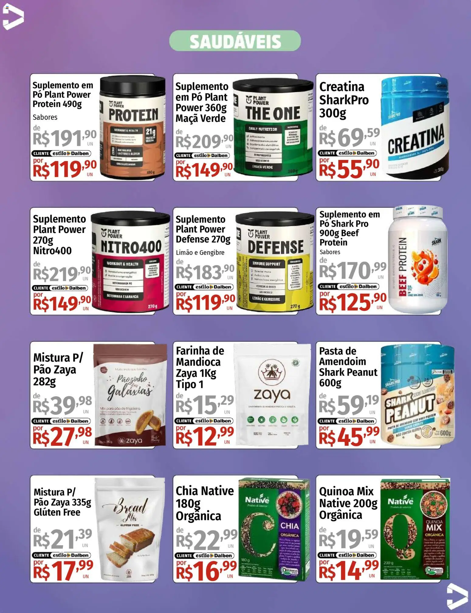 Supermercado Dalben Folheto - válido de 23.01.2026 | Página: 2 | Produtos: Amendoim, Mandioca, Energético, Chia