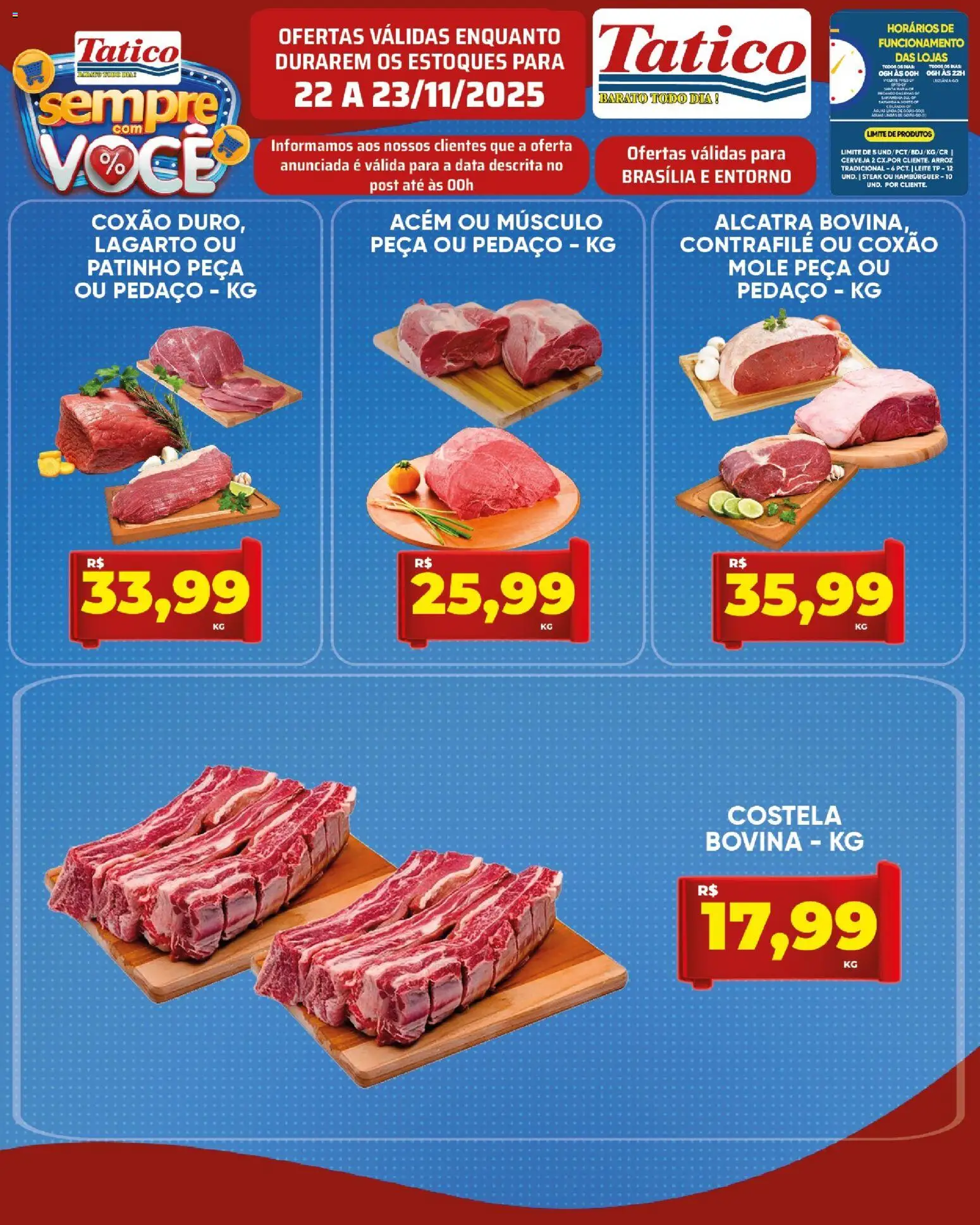 Tatico Folheto - válido de 24.11.2025 | Página: 23 | Produtos: Alcatra, Leite, Cerveja, Arroz