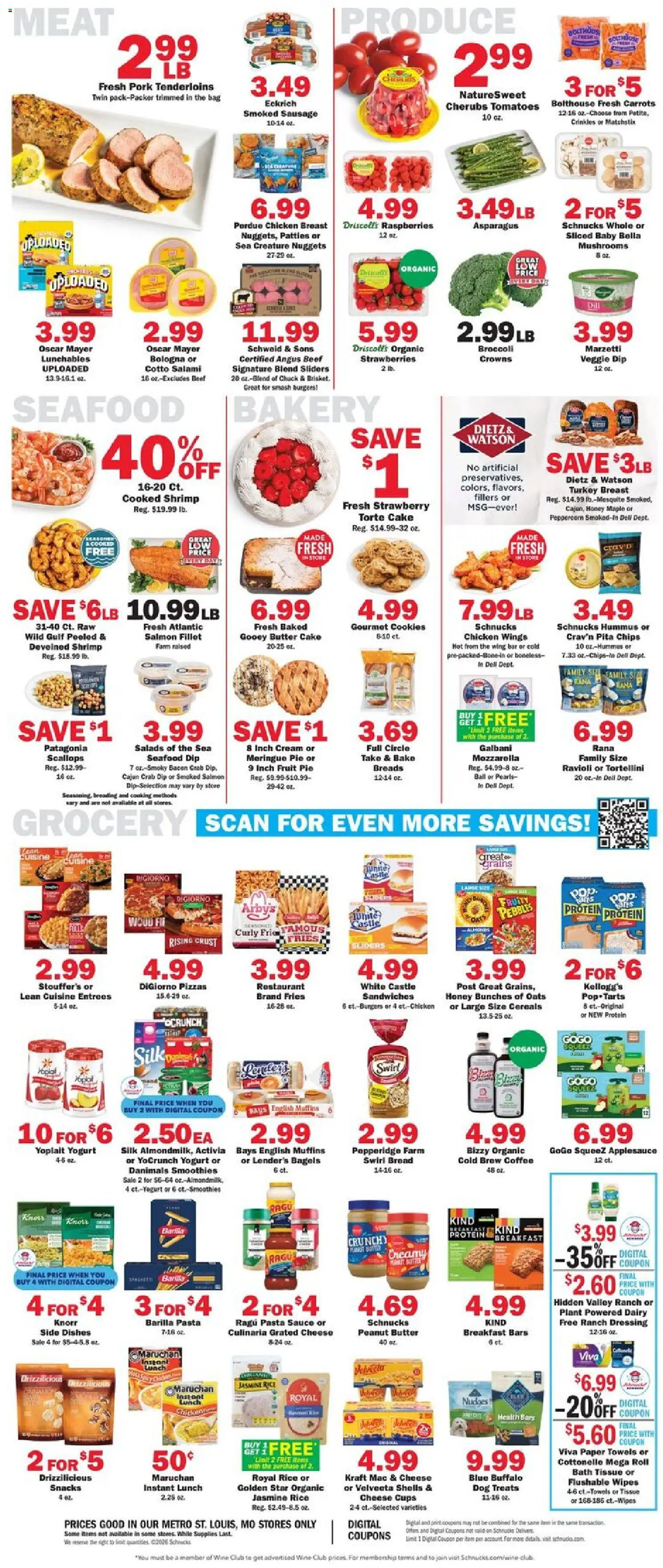 Schnucks Weekly Print Ad - MO - valid from 06.05.2026 | Page: 6 | Products: Bakery, Butter, Cookies, Seafood