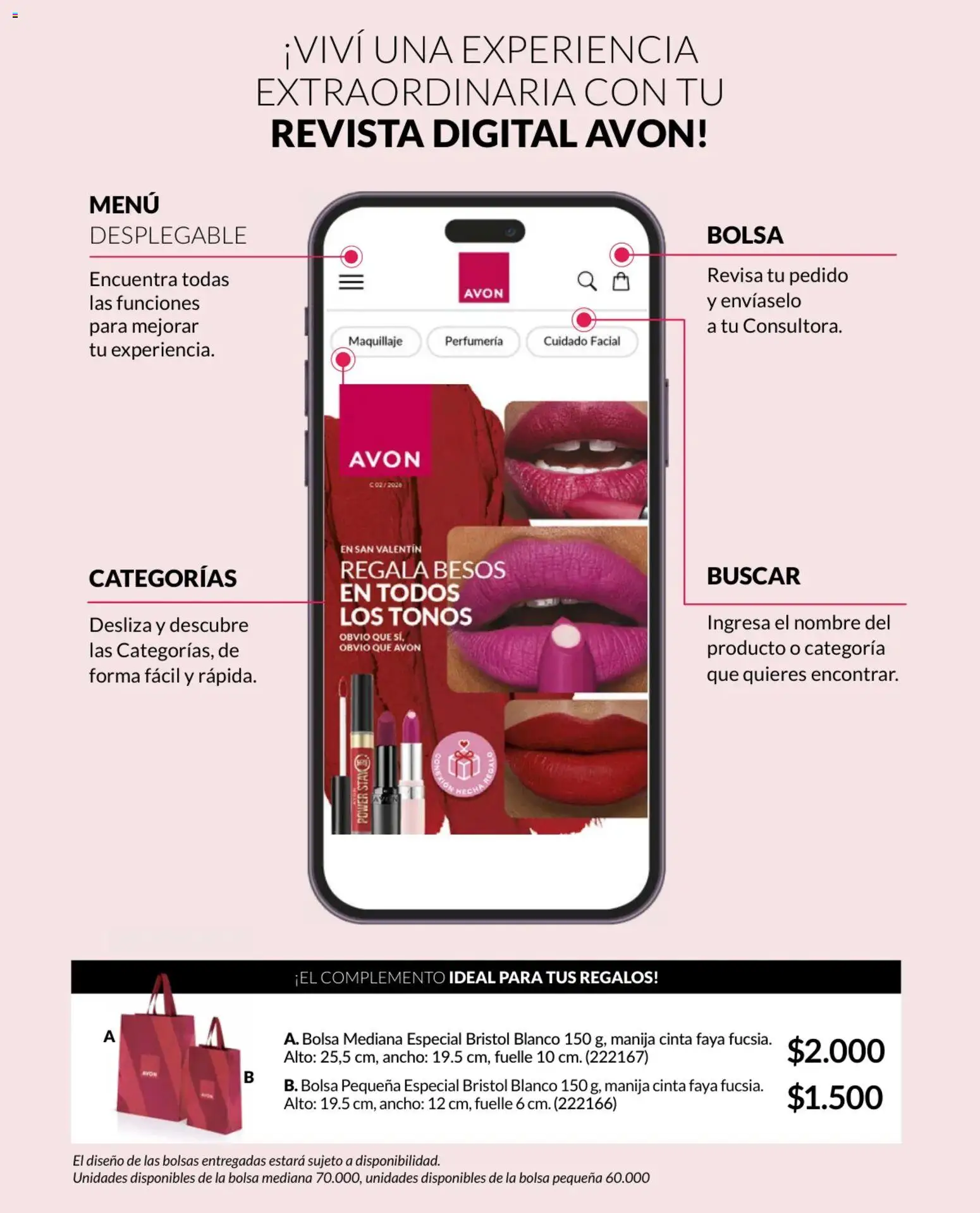 Avon revista - valida desde el 01.02.2026 | Página: 2 | Productos: Magdalena, Bolsa, Maquillaje, Cinta