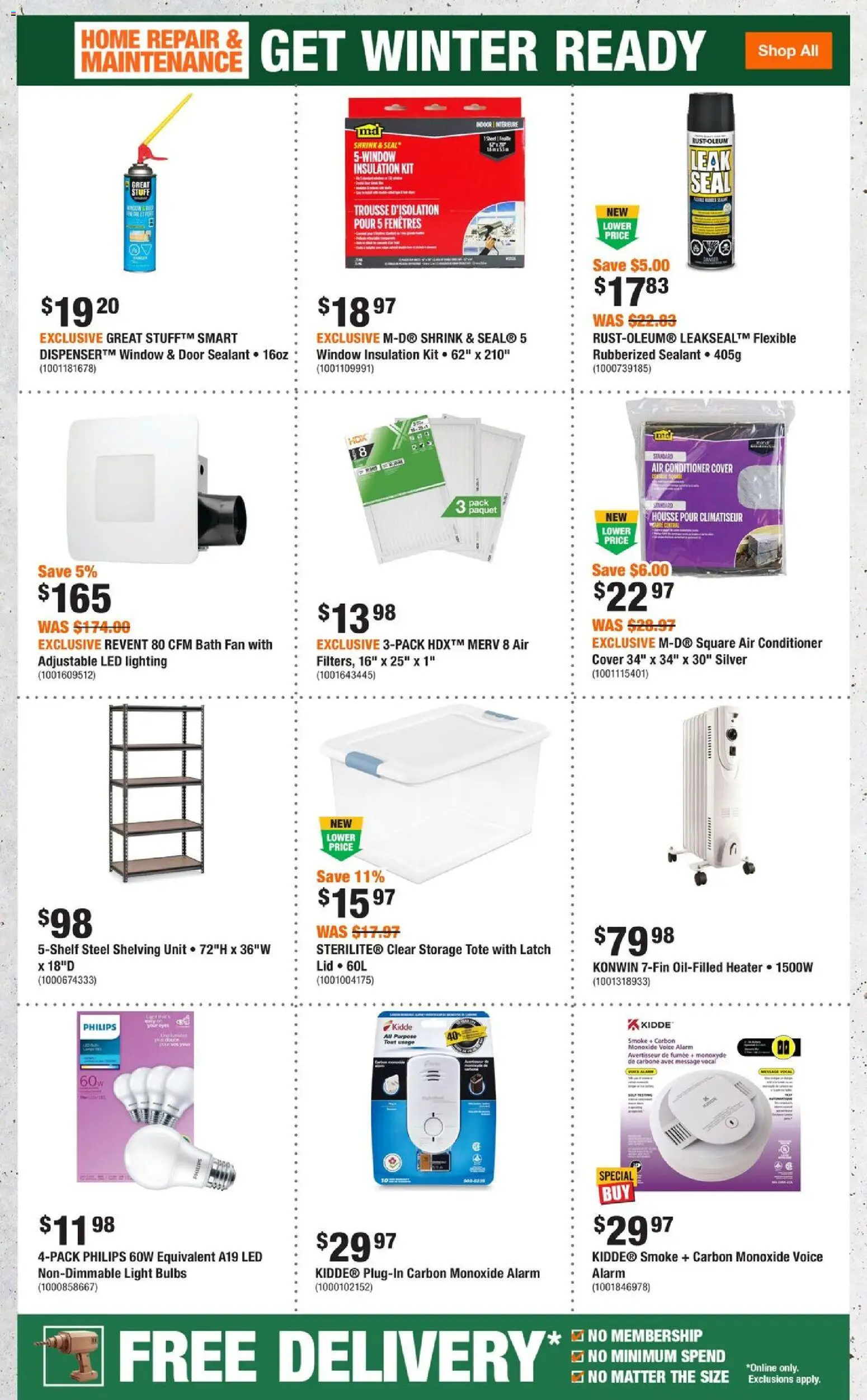 Home Depot flyer valid from 23.10.2025 | Page: 5 | Products: Fan, Conditioner, Bath