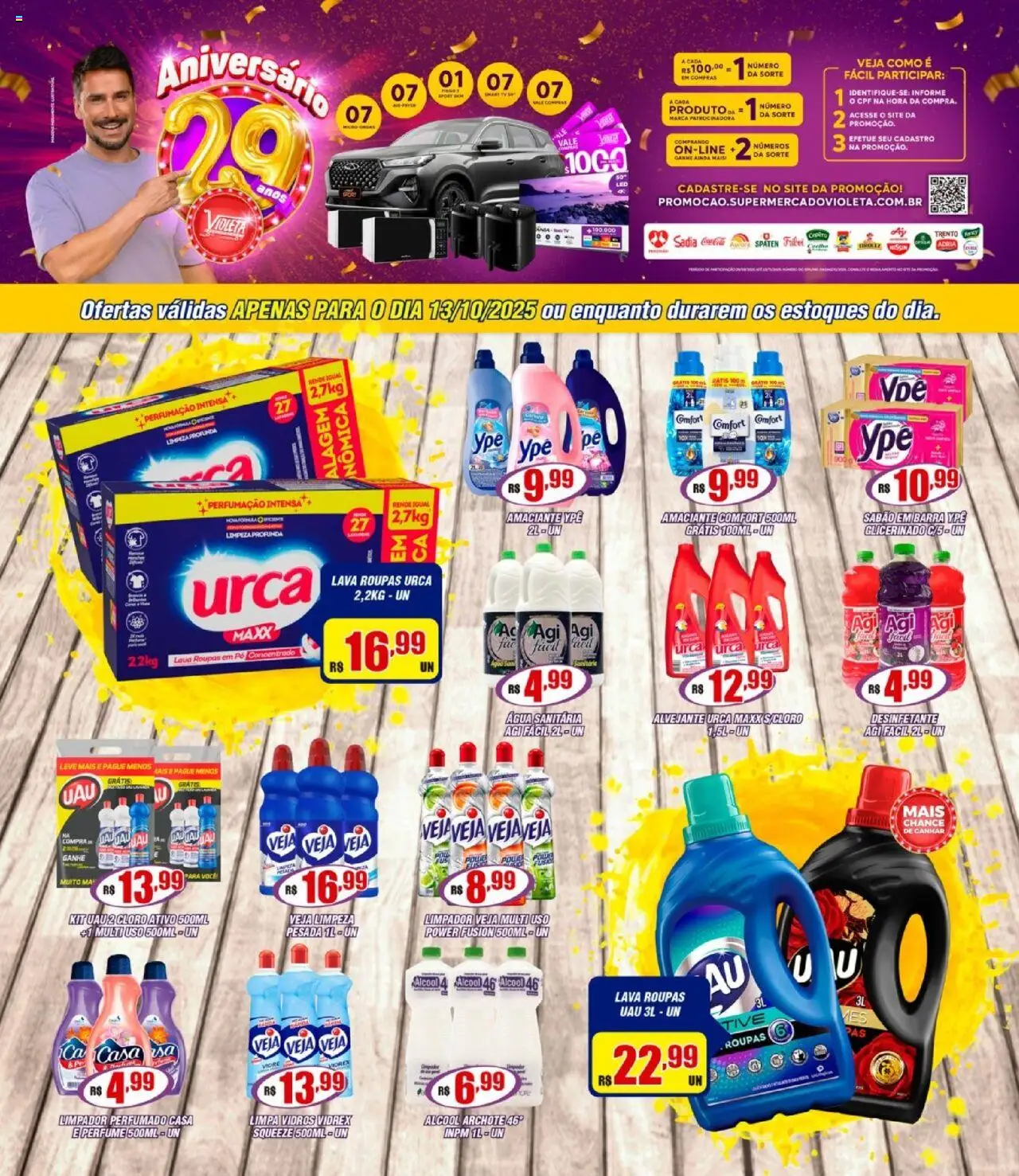 Violeta Supermercados Folheto - válido de 13.10.2025 | Página: 1 | Produtos: Sabão em barra, Sabão, Roupas, Água sanitária