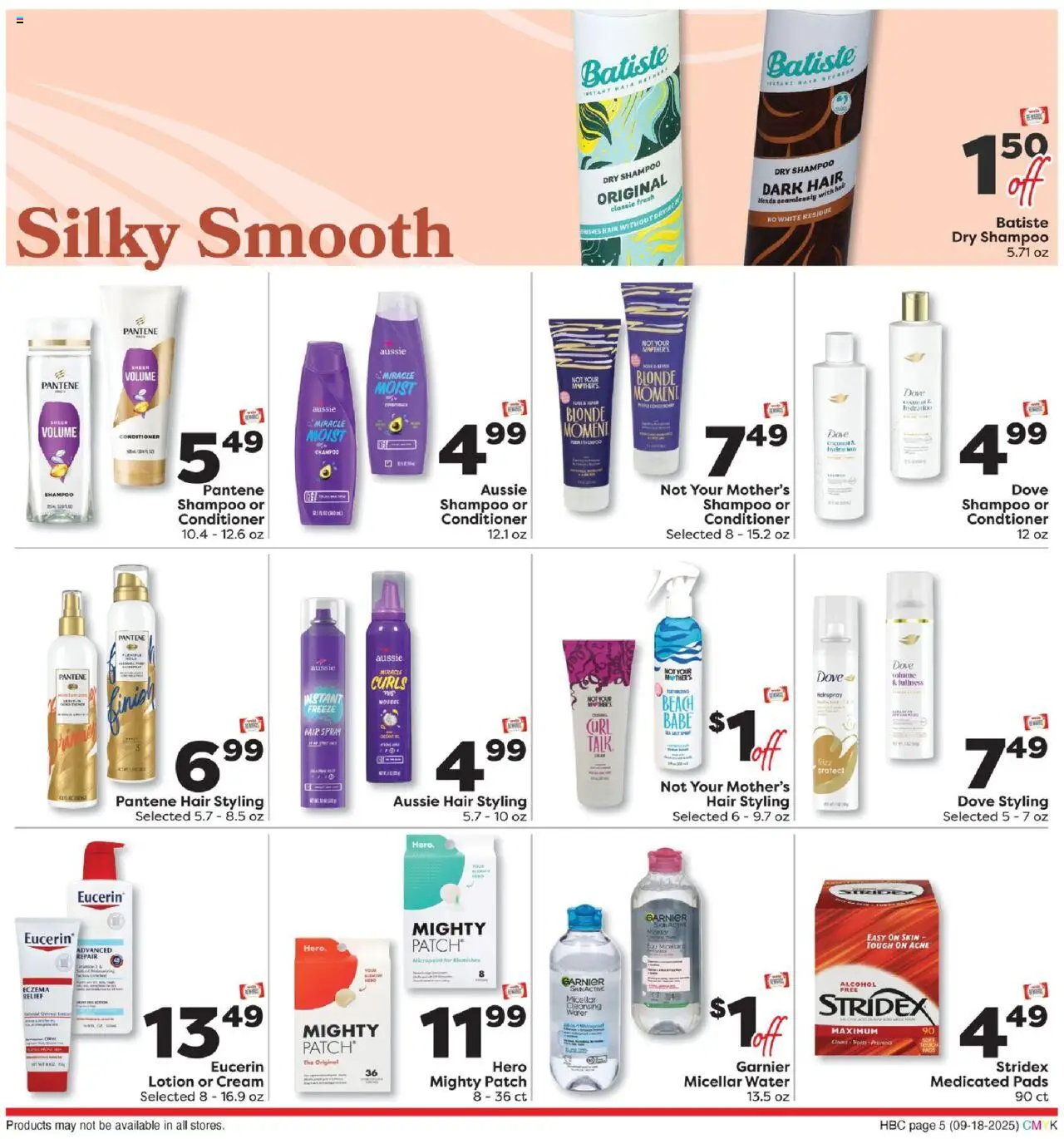 Weis Hello Autumn - valid from 18.09.2025 | Page: 5 | Products: Shampoo, Hair spray, Micellar water, Pads