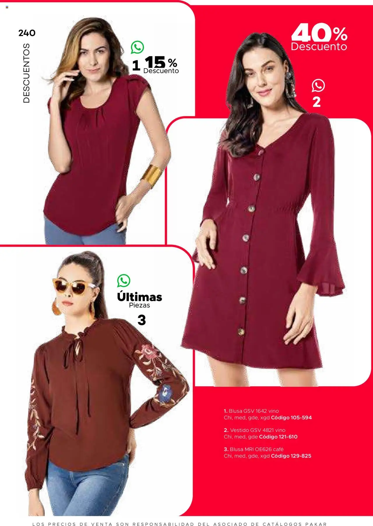 Nuevas ofertas de SC Pakar válidas en toda la República Mexicana desde el 31.01.2025. ¡Encuentra las mejores ofertas en SC Pakar catálogo Ropa! | Página: 240 | Productos: Blusa, Café, Vestido, Vino