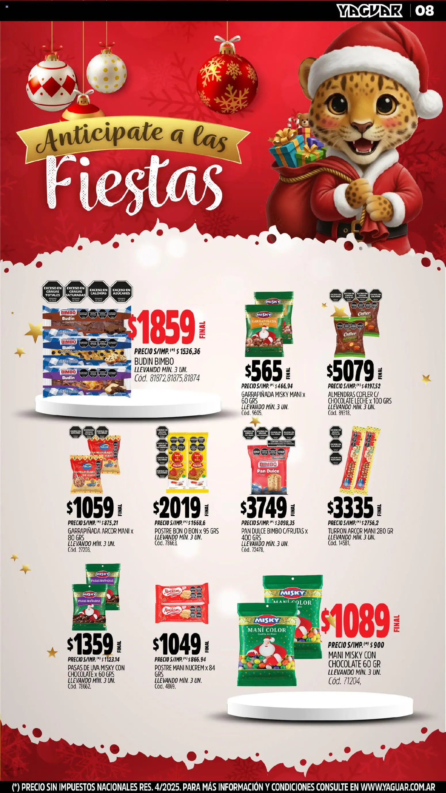 Yaguar - Bahía Blanca │ válido desde el 10.11.2025 | Página: 8 | Productos: Almendras, Pasas de uva, Uva, Pan