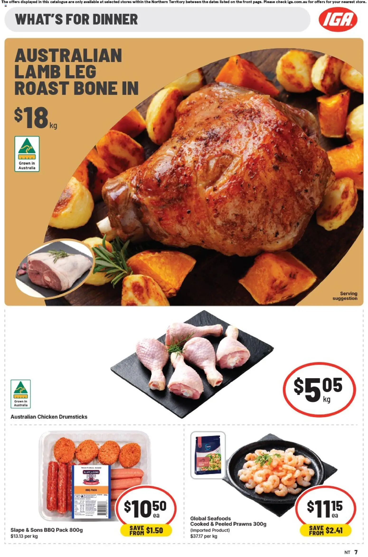 IGA catalogue - valid from 21.01.2026 | Page: 7 | Products: Chicken, Lamb, Prawns