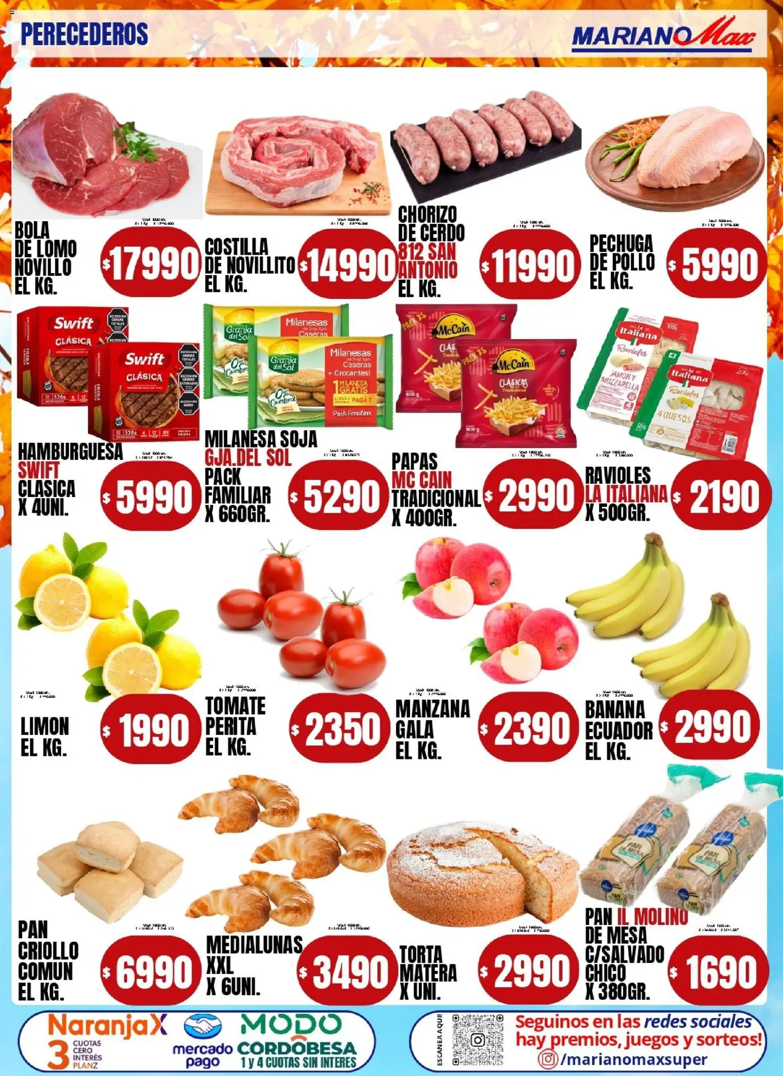 Mariano Max - Catálogo │ válido desde el 07.04.2026 | Página: 4 | Productos: Pollo, Manzana, Torta, Ravioles
