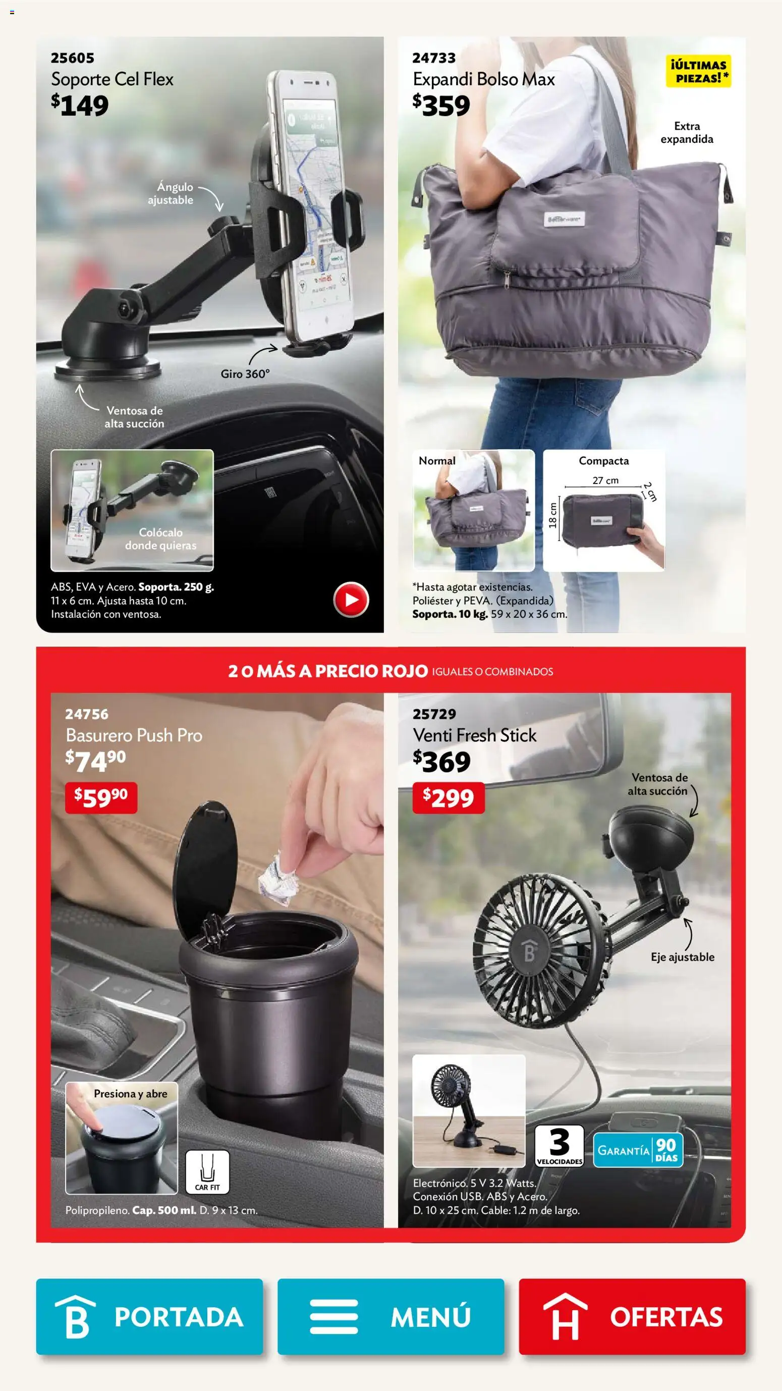 Nuevas ofertas de Betterware válidas en toda la República Mexicana desde el 03.11.2025. ¡Encuentra las mejores ofertas en Betterware campaña 11 2025! | Página: 117 | Productos: Bolso, Cable