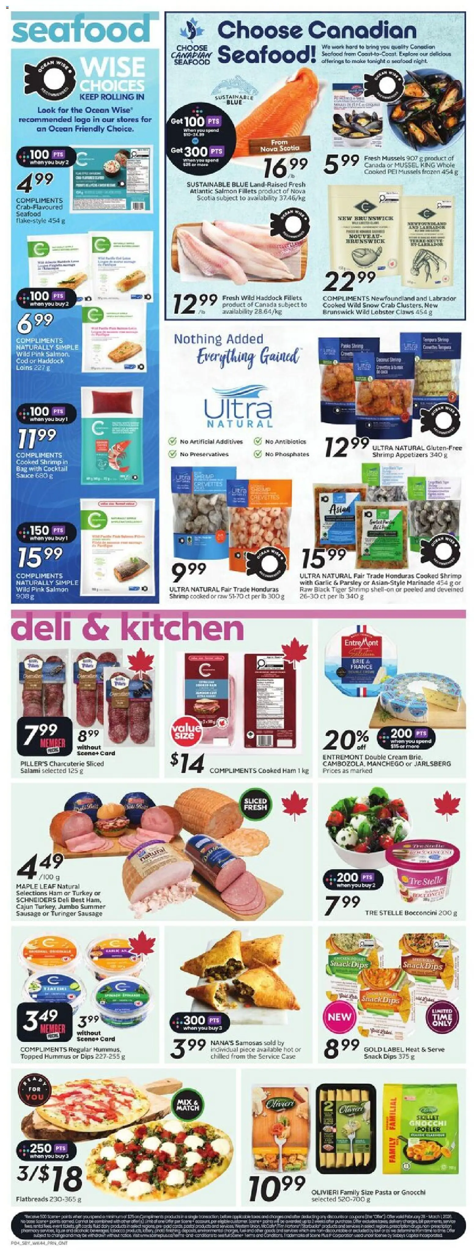 Sobeys flyer valid from 26.02.2026 | Page: 7 | Products: Pasta, Cream, Case, Bag