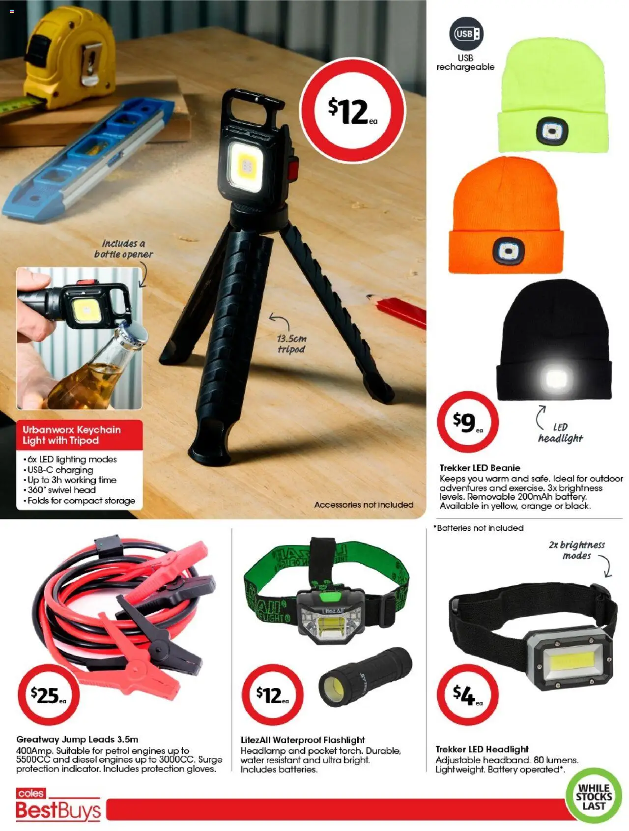 Coles catalogue - valid from 20.06.2025 | Page: 4 | Products: Battery, Light, Accessories, Usb