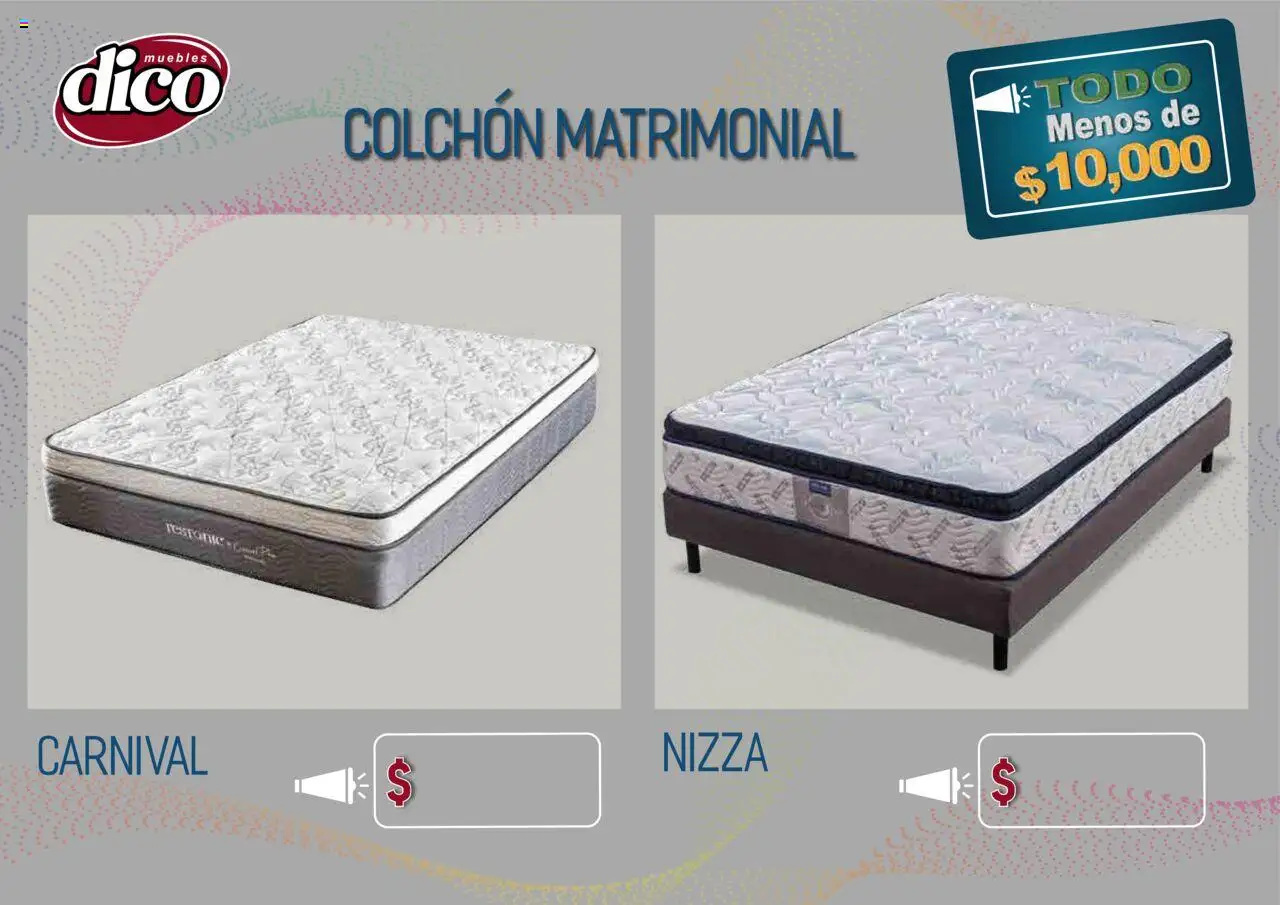 Nuevas ofertas de Muebles Dico válidas en toda la República Mexicana desde el 25.09.2025. ¡Encuentra las mejores ofertas en Muebles Dico - Catálogo TODO menos de 10000! | Página: 21 | Productos: Colchón