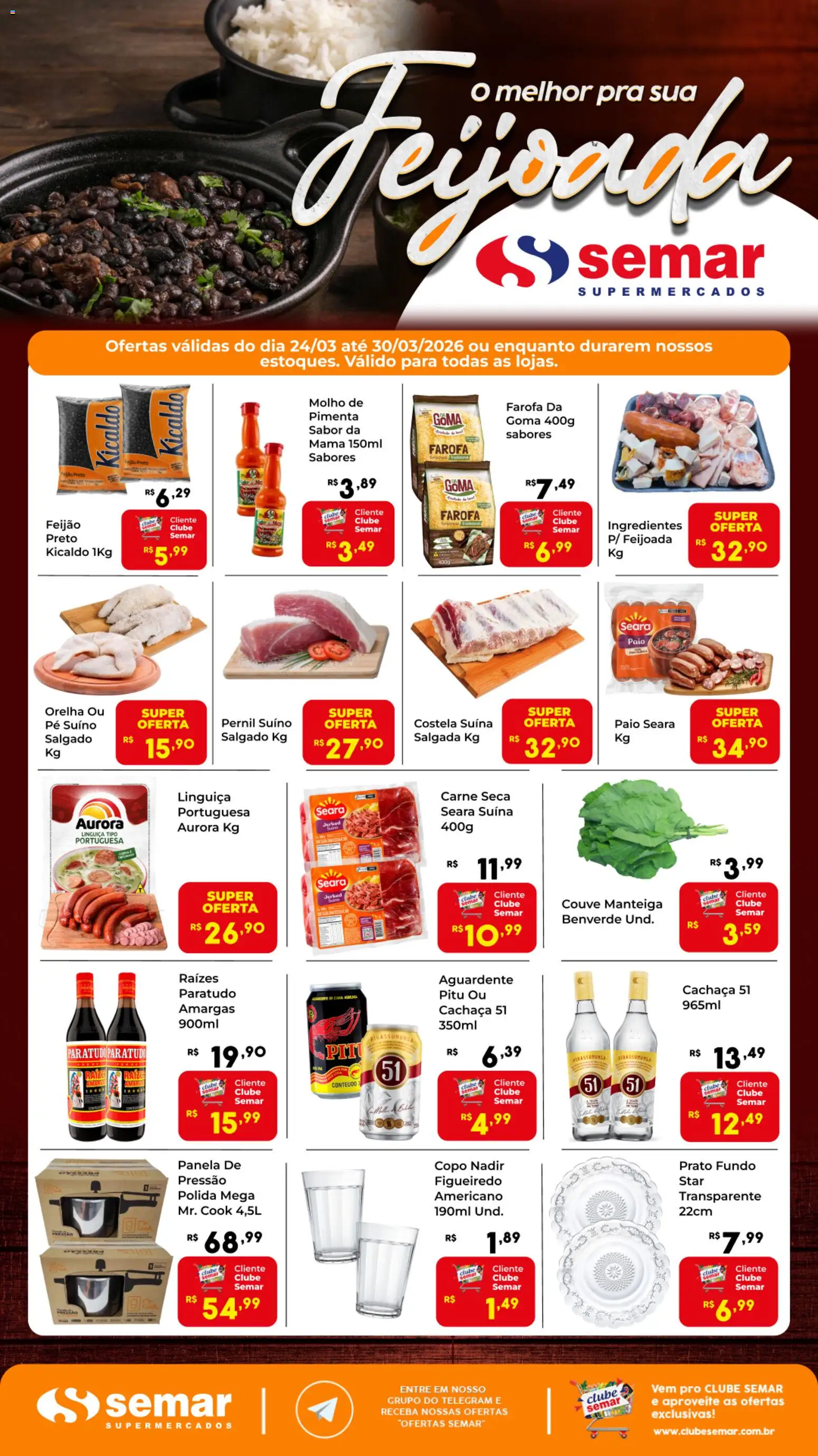 Semar Supermercado Folheto - válido de 24.03.2026 | Página: 1 | Produtos: Pimenta, Linguiça, Carne, Couve