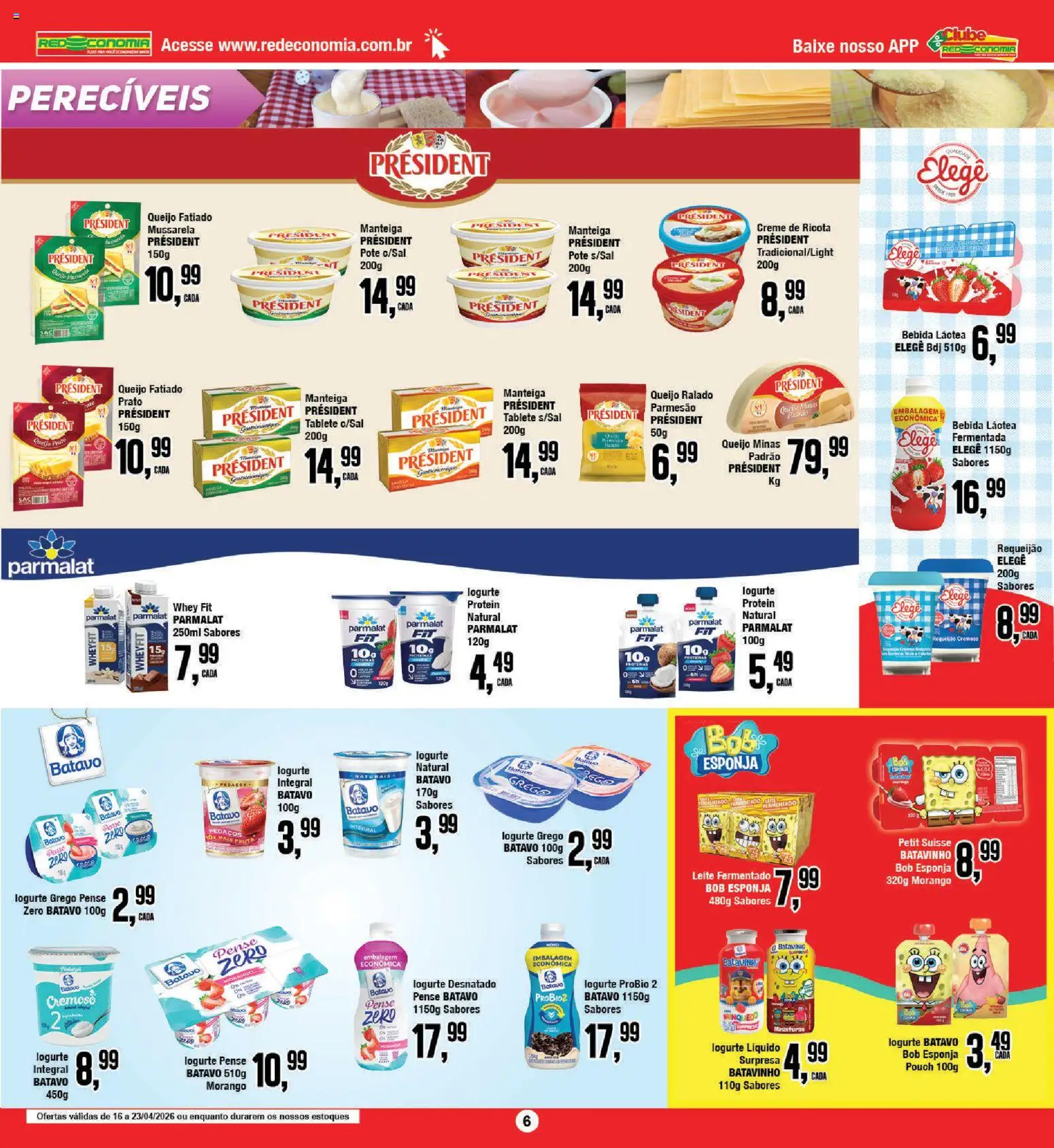 RedEconomia Folheto - válido de 16.04.2026 | Página: 6 | Produtos: Queijo ralado, Ricota, Creme, Mussarela