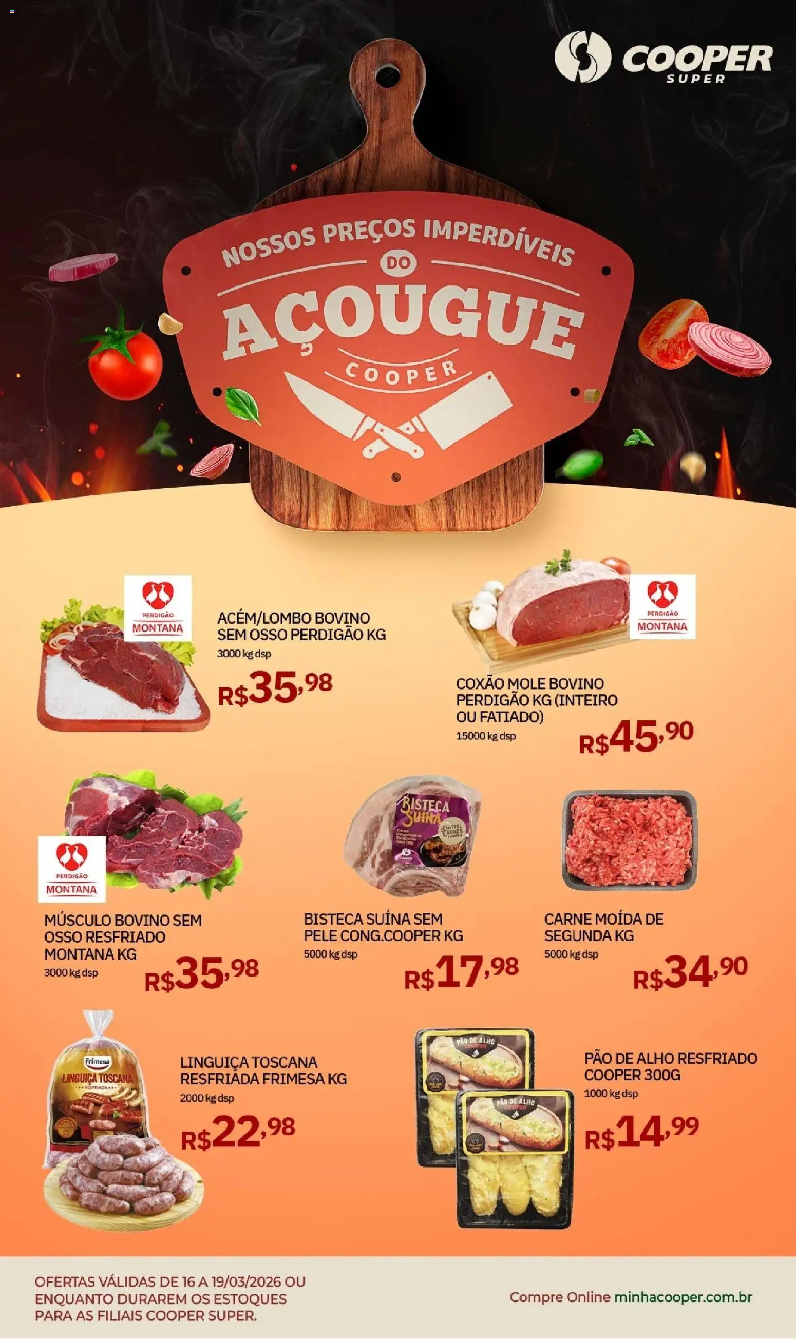 Cooper Folheto - válido de 16.03.2026 | Página: 1 | Produtos: Alho, Pao de alho, Linguiça, Pão