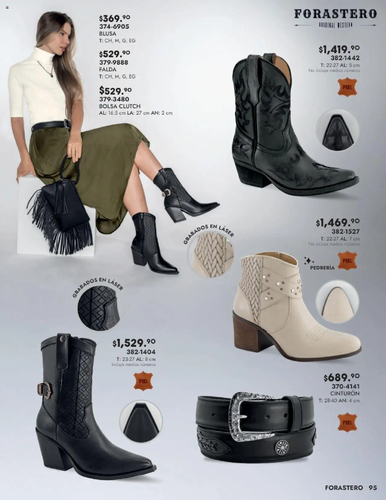Nuevas ofertas de Andrea válidas en toda la República Mexicana desde el 24.08.2025. ¡Encuentra las mejores ofertas en Andrea - Catálogo Calzado Dama! | Página: 95 | Productos: Blusa, Cinturón, Bolsa, Falda