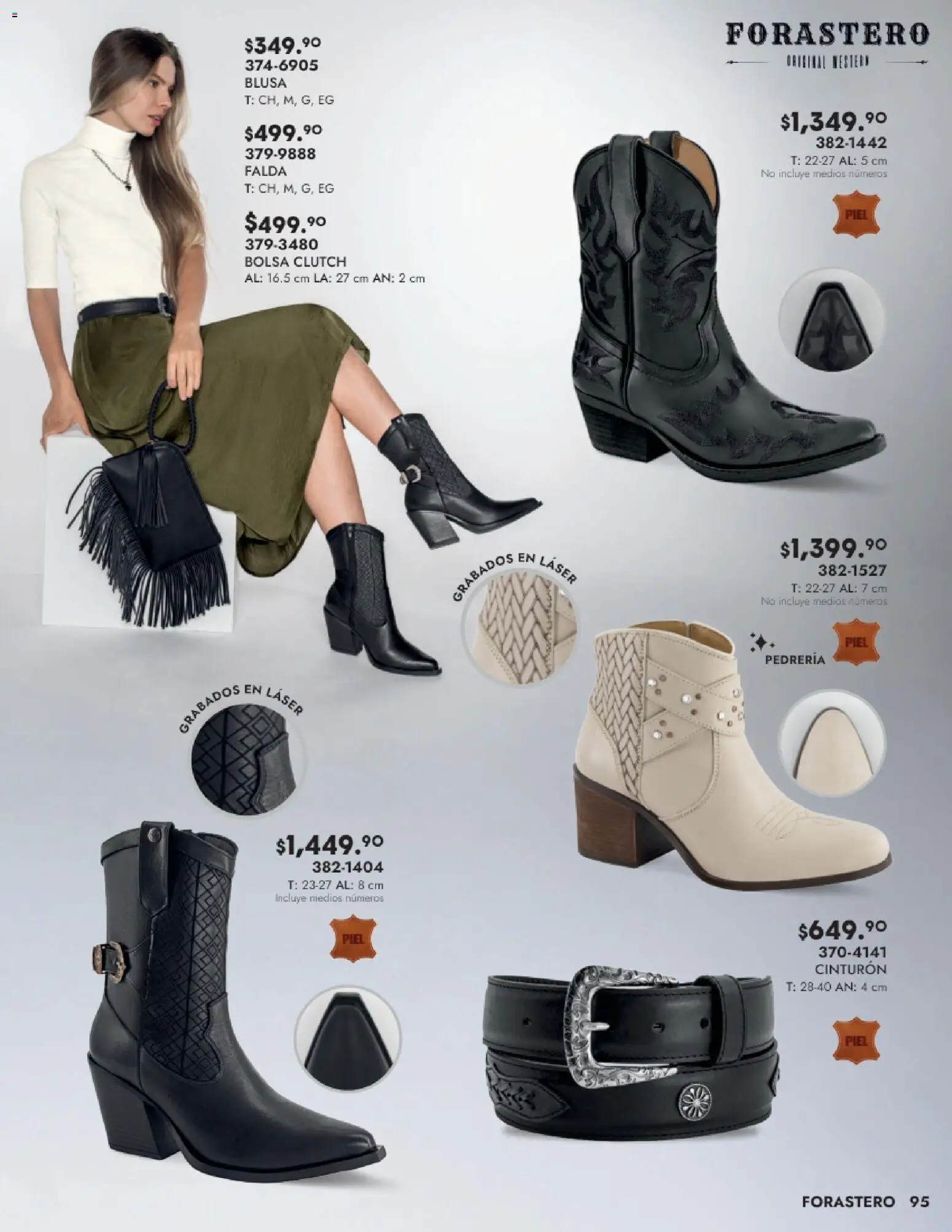 Nuevas ofertas de Andrea válidas en toda la República Mexicana desde el 24.08.2025. ¡Encuentra las mejores ofertas en Andrea - Catálogo Calzado Dama! | Página: 95 | Productos: Blusa, Cinturón, Bolsa, Falda