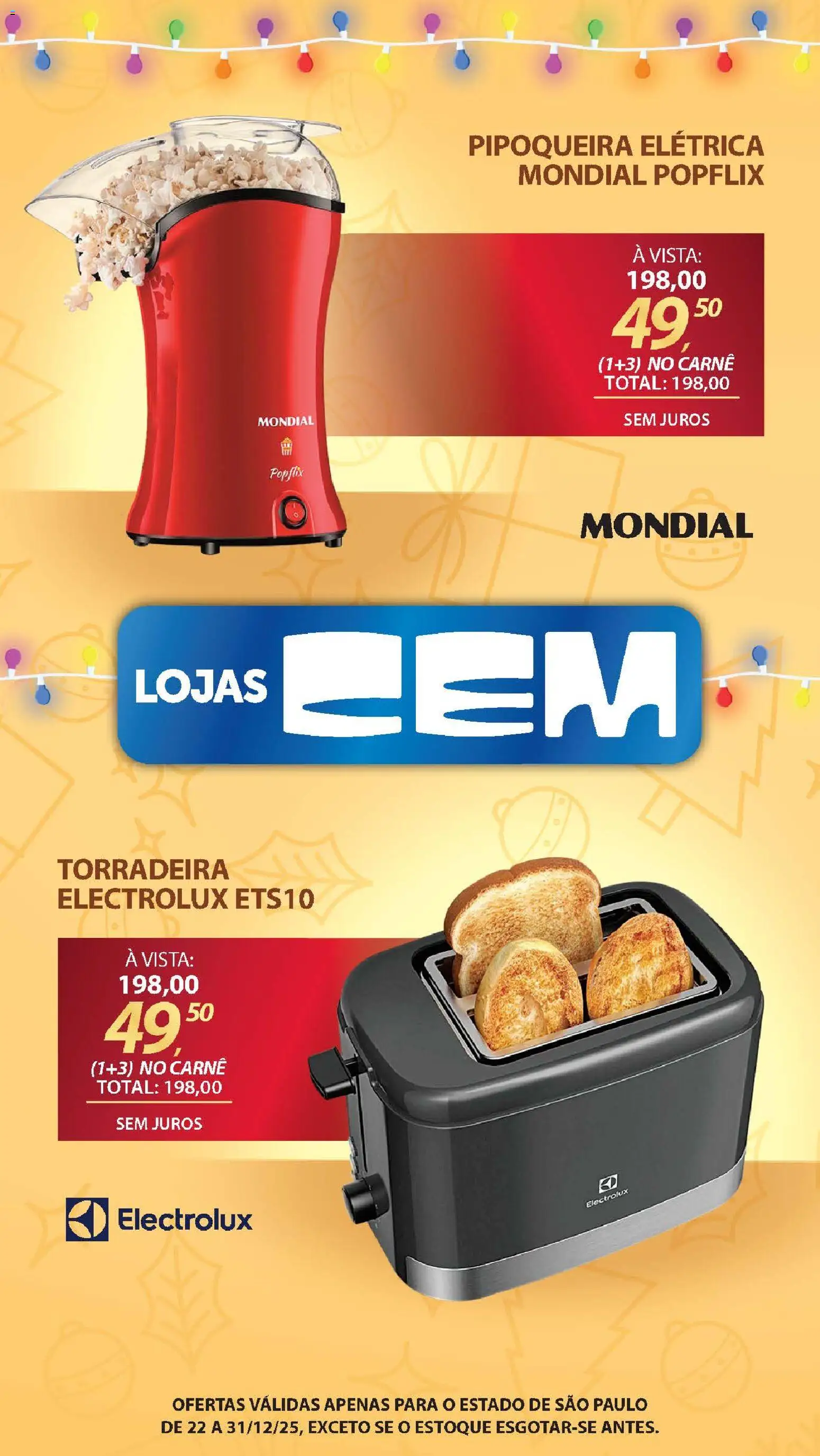 Lojas Cem Folheto - válido de 22.12.2025 | Página: 78 | Produtos: Torradeira, Pipoqueira, Carne