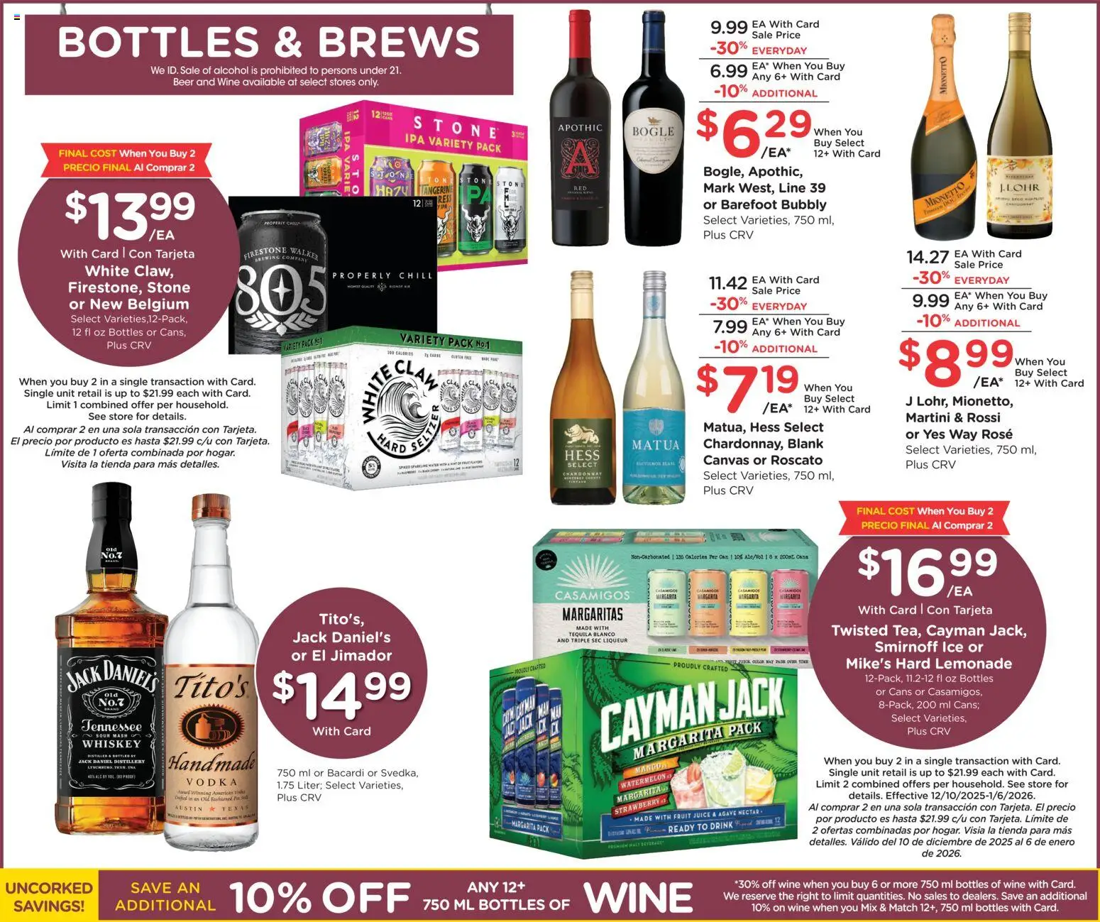 Ralphs Weekly Ad - valid from 10.12.2025 | Page: 14 | Products: Canvas, Wine, Whiskey, Watermelon