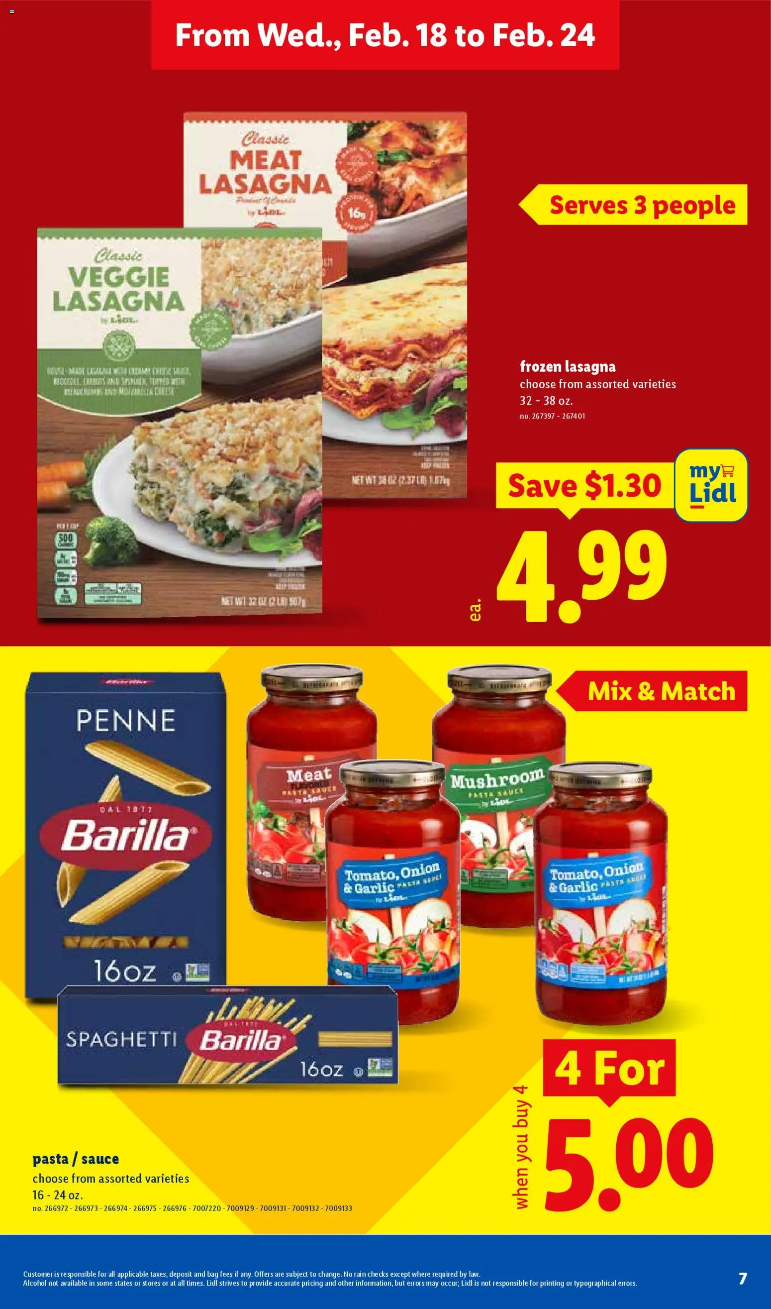 Lidl Weekly Ad - valid from 18.02.2026 | Page: 7 | Products: Pasta, Garlic, Onion, Bag