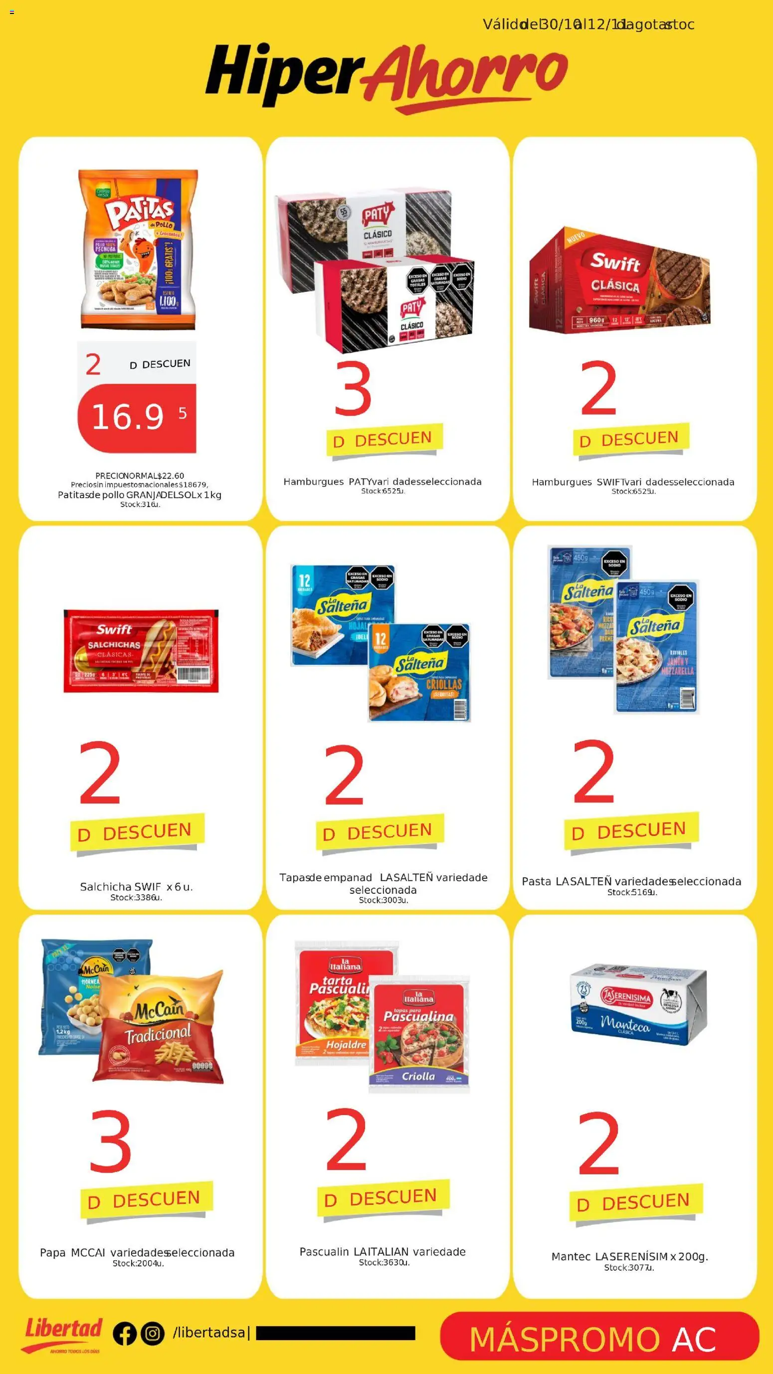Hipermercado Libertad catálogo │ válido desde el 30.10.2025 | Página: 7 | Productos: Manteca, Jamón, Ravioles, Pasta