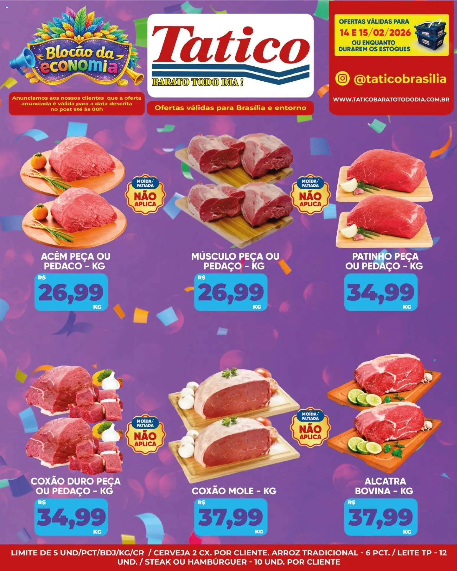 Tatico Folheto - válido de 14.02.2026 | Página: 11 | Produtos: Alcatra, Cerveja, Arroz, Hambúrguer