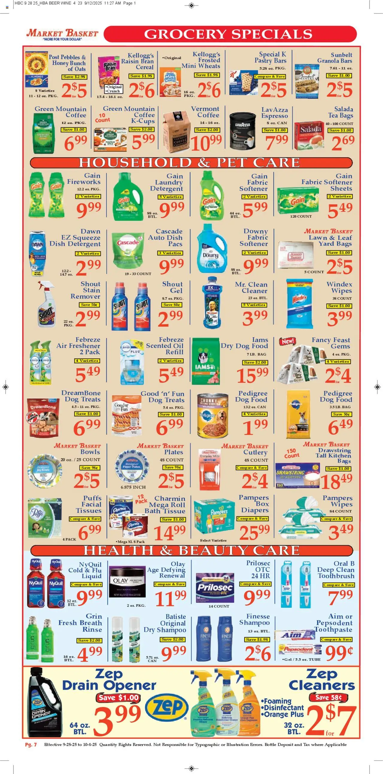 Market Basket Ad - valid from 28.09.2025 | Page: 7 | Products: Opener, Basket, Brush, Wine