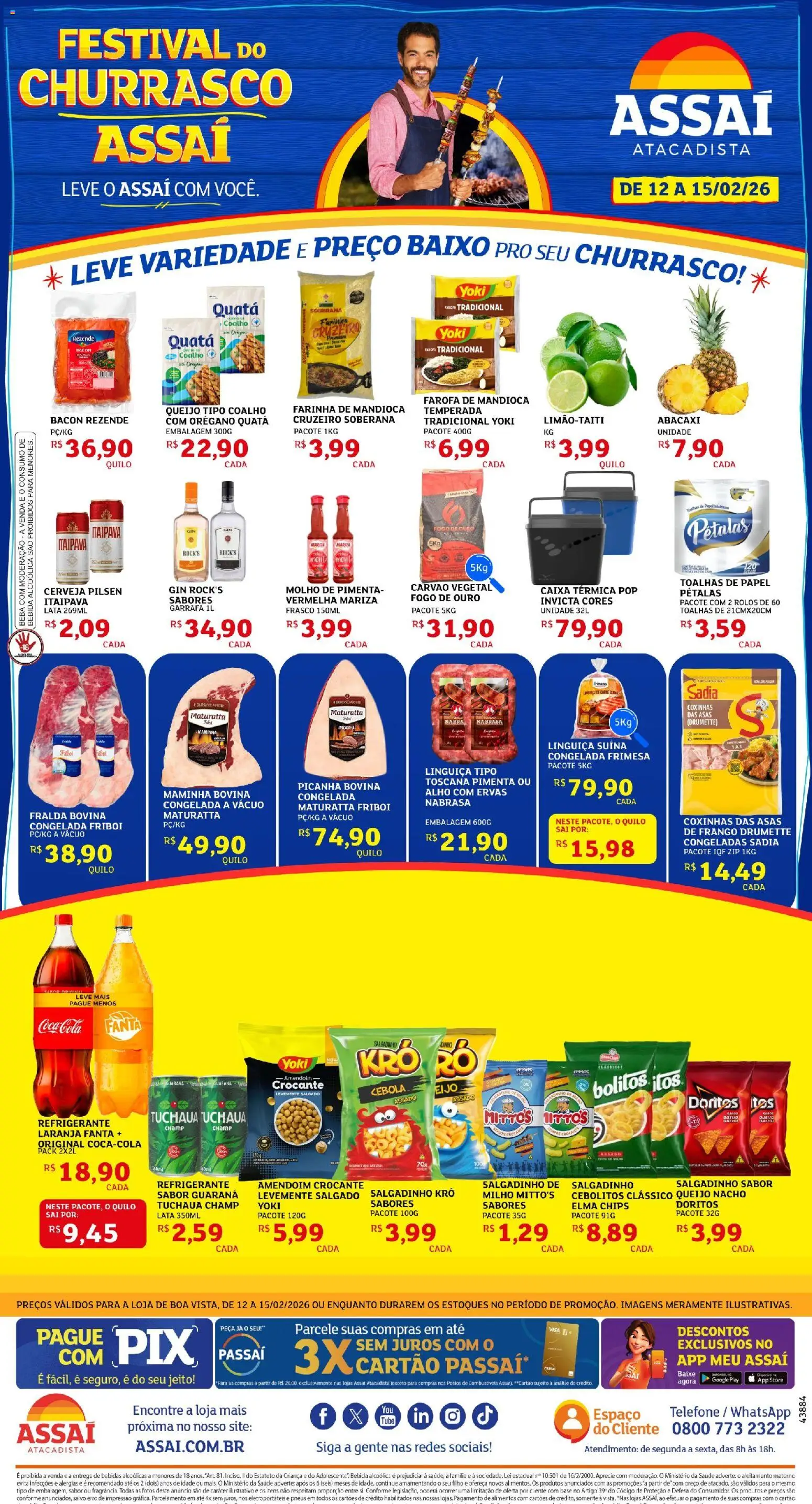 Assaí Atacadista Folheto - válido de 12.02.2026 | Página: 1 | Produtos: Alho, Cebola, Linguiça, Base