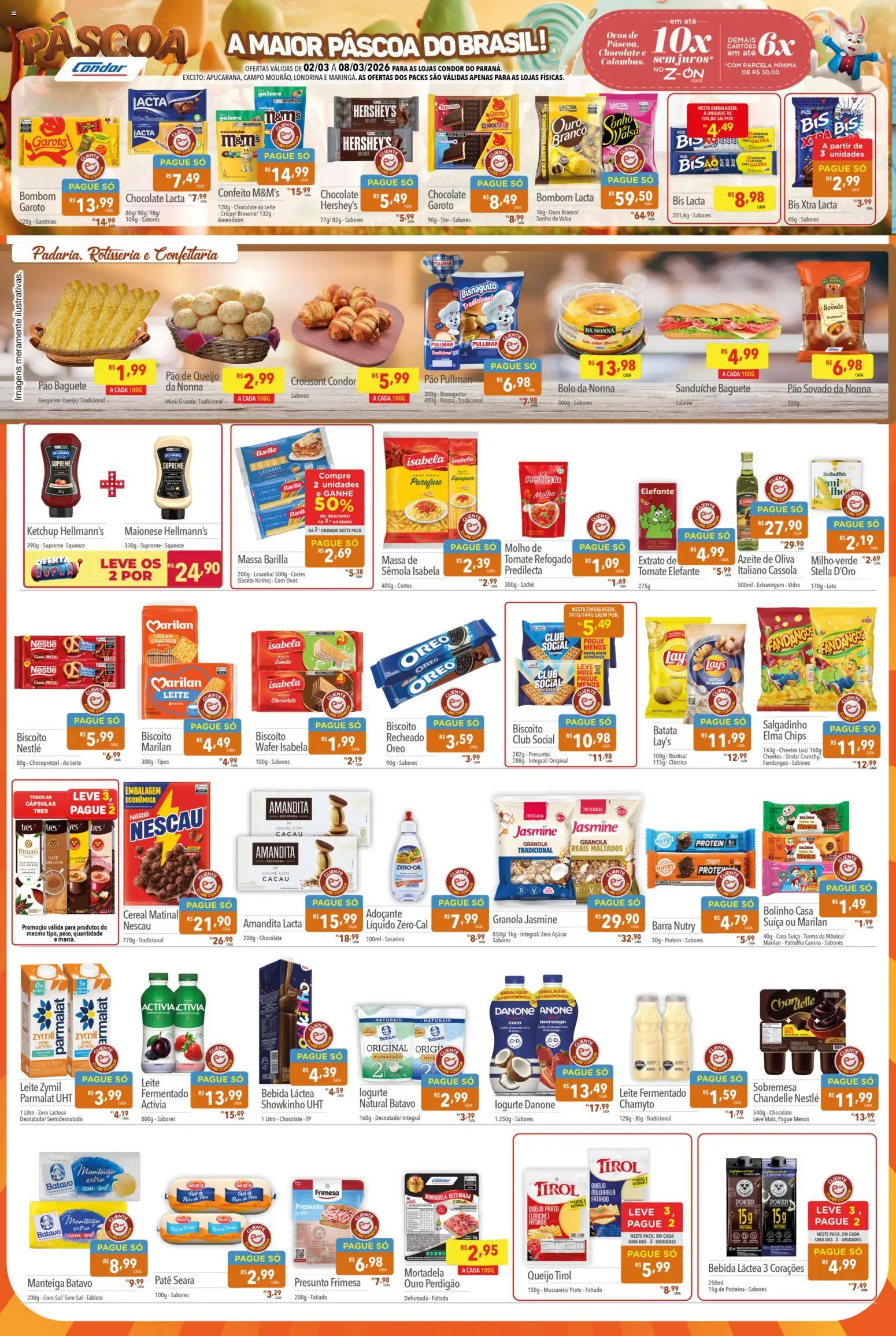 Supermercados Condor Folheto - válido de 02.03.2026 | Página: 2 | Produtos: Queijo, Café, Lasanha, Leite fermentado