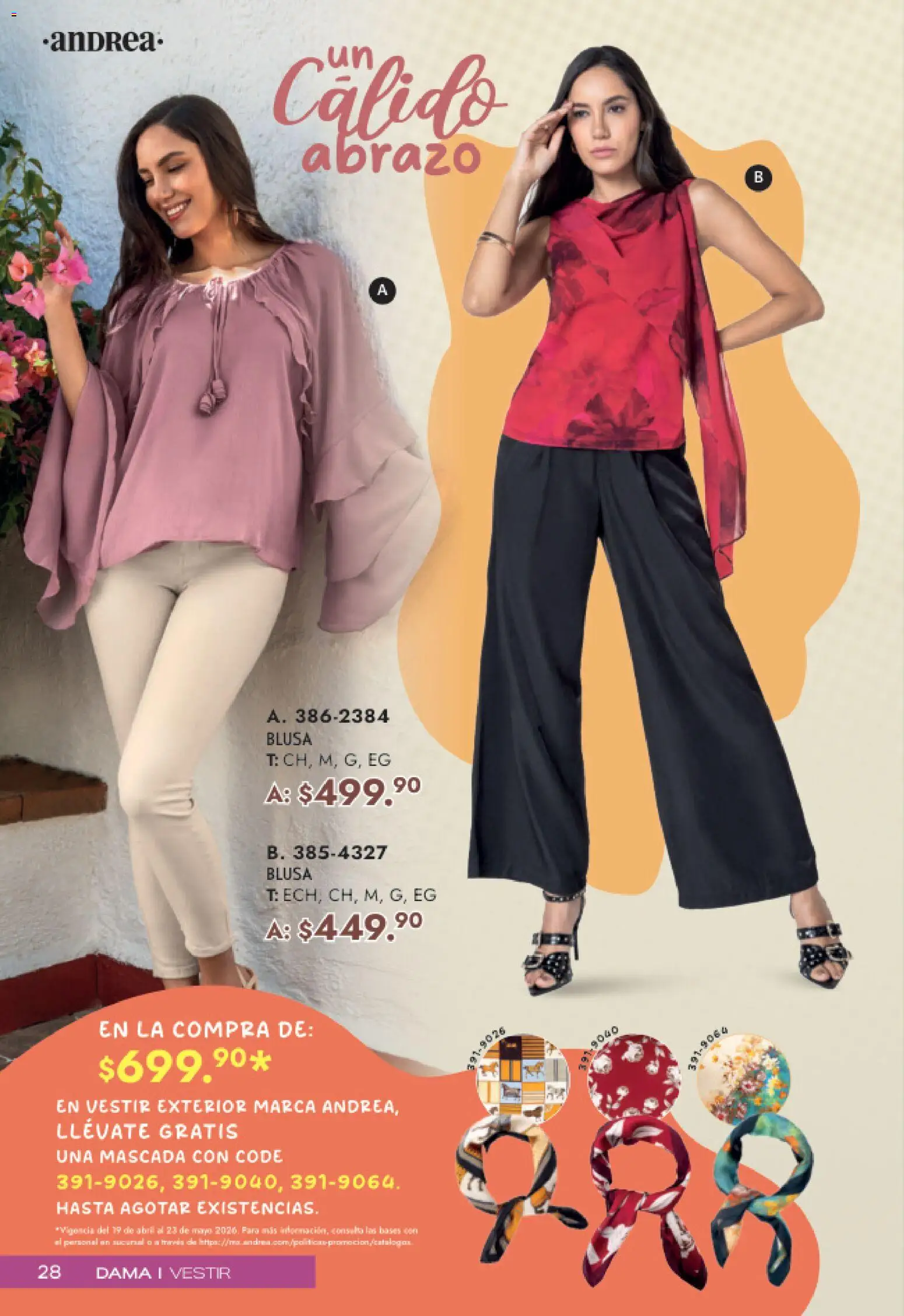 Nuevas ofertas de Andrea válidas en toda la República Mexicana desde el 19.04.2026. ¡Encuentra las mejores ofertas en Andrea catálogo Mamá y Peques! | Página: 28 | Productos: Blusa